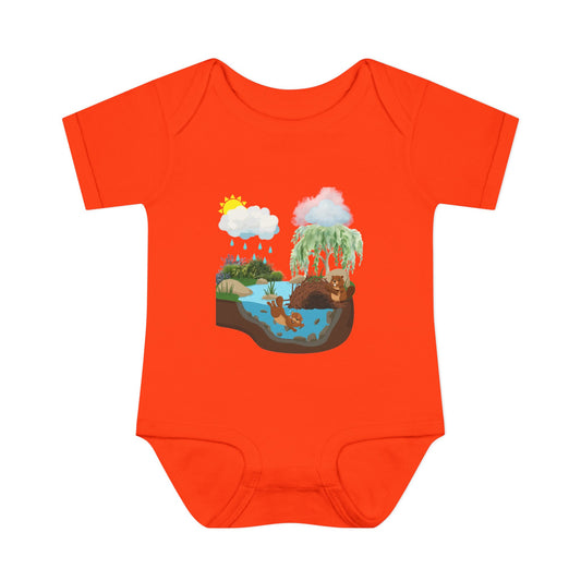 Woodland Pond Baby Bodysuit — Otter & Nature Infant Onesie