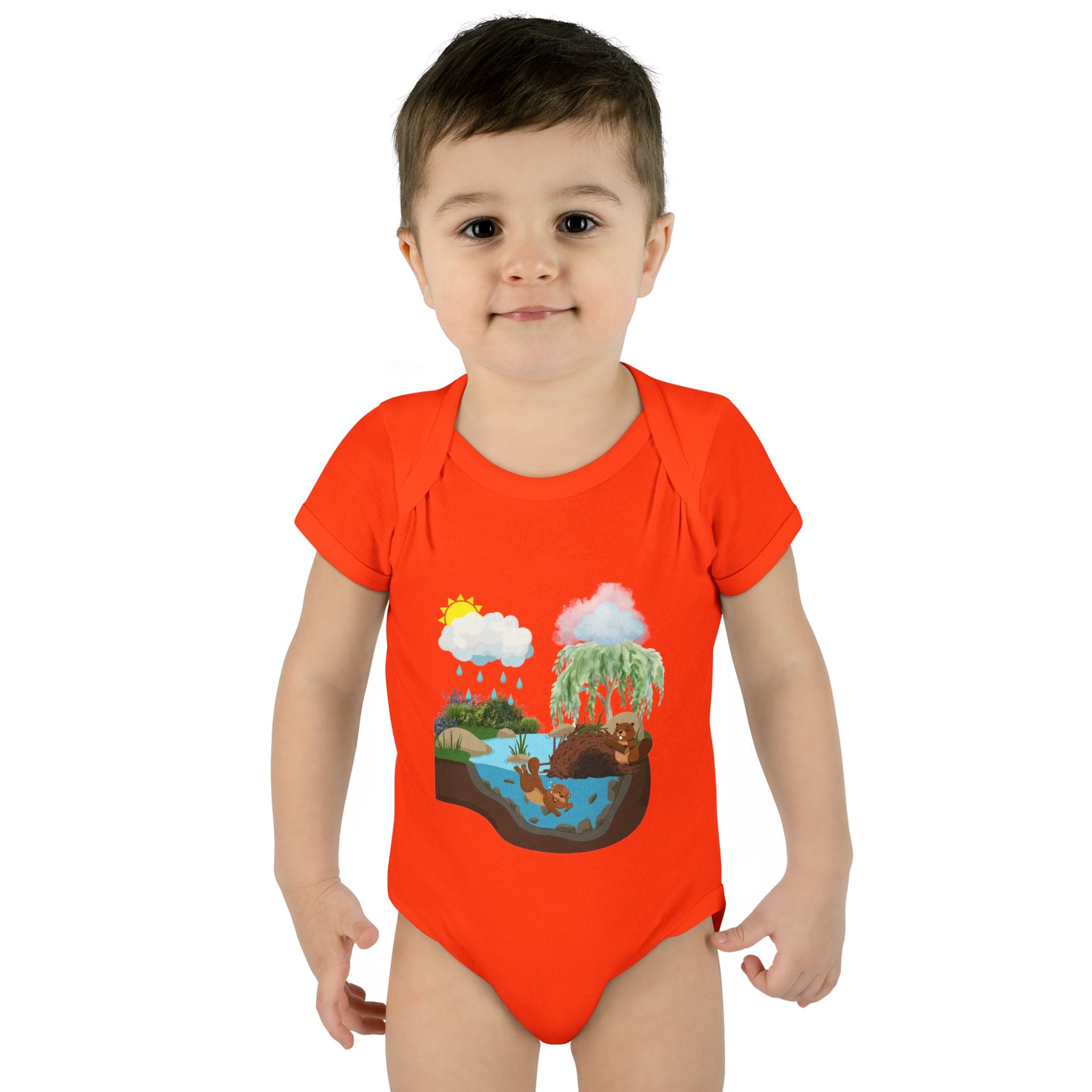 Woodland Pond Baby Bodysuit — Otter & Nature Infant Onesie
