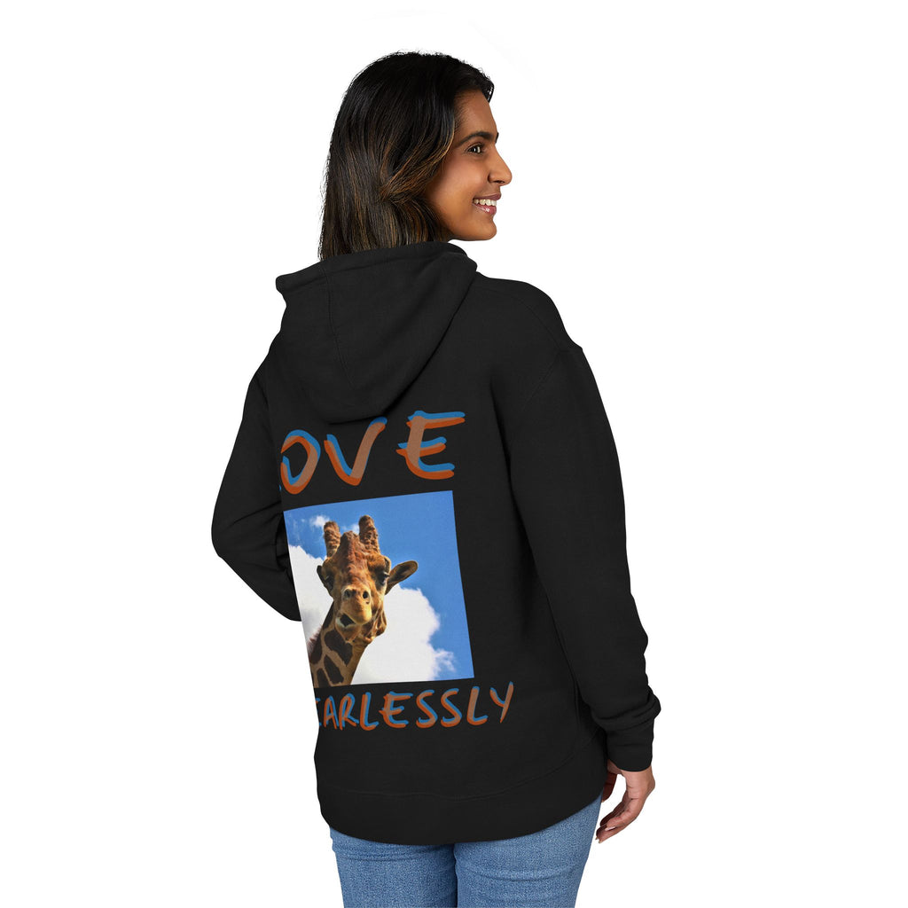 Giraffe 'Love Fearlessly' Hoodie — Wonder Path Graphic Pullover