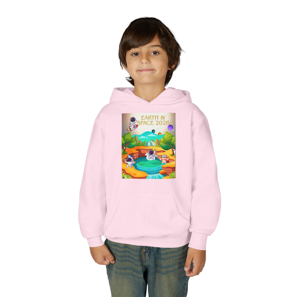 Earth & Space 2026 Youth Hoodie — Cute Space Explorer Kids Sweatshirt