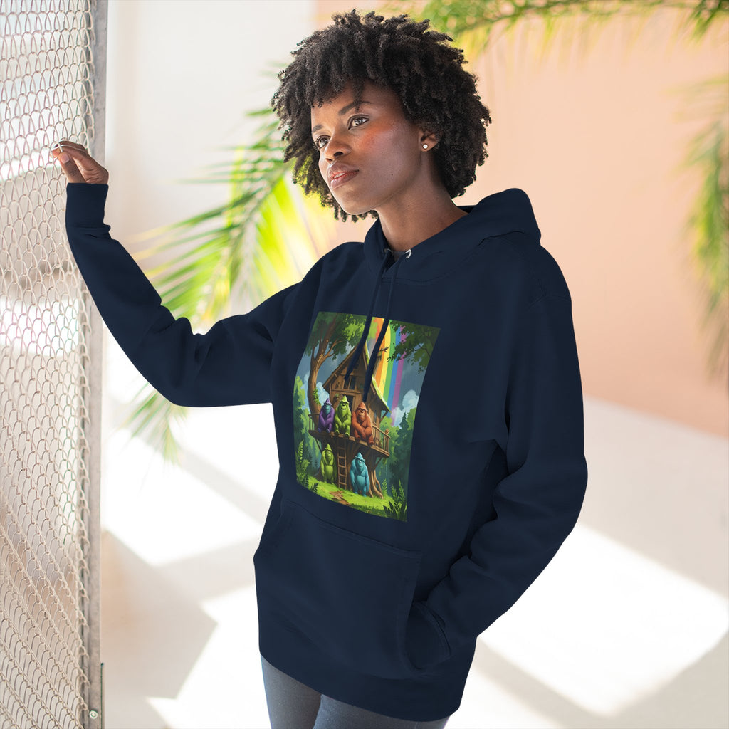 Cozy Treehouse Fantasy Hoodie — Whimsical Forest Cabin Design