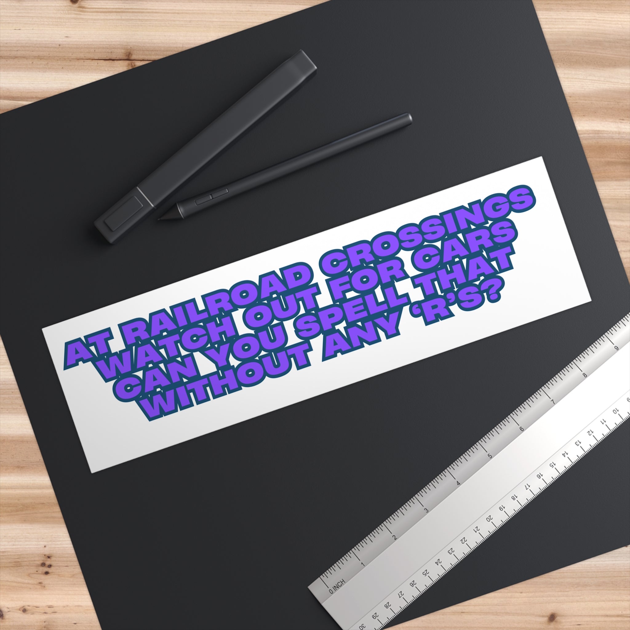 Funny Railroad Crossing Bumper Stickers, Car Accessories, Vehicle Decals, Gift for Drivers, Quirky Home Decor