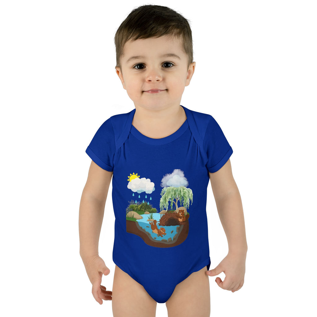 Woodland Pond Baby Bodysuit — Otter & Nature Infant Onesie