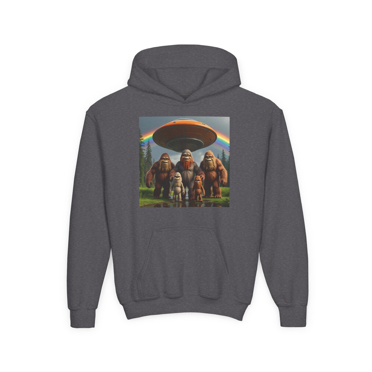 Youth Bigfoot Adventure Hoodie, Fun Sweatshirt, Kids Gift, Sasquatch Lover Apparel, Outdoor Adventure Clothing, Birthday Gift