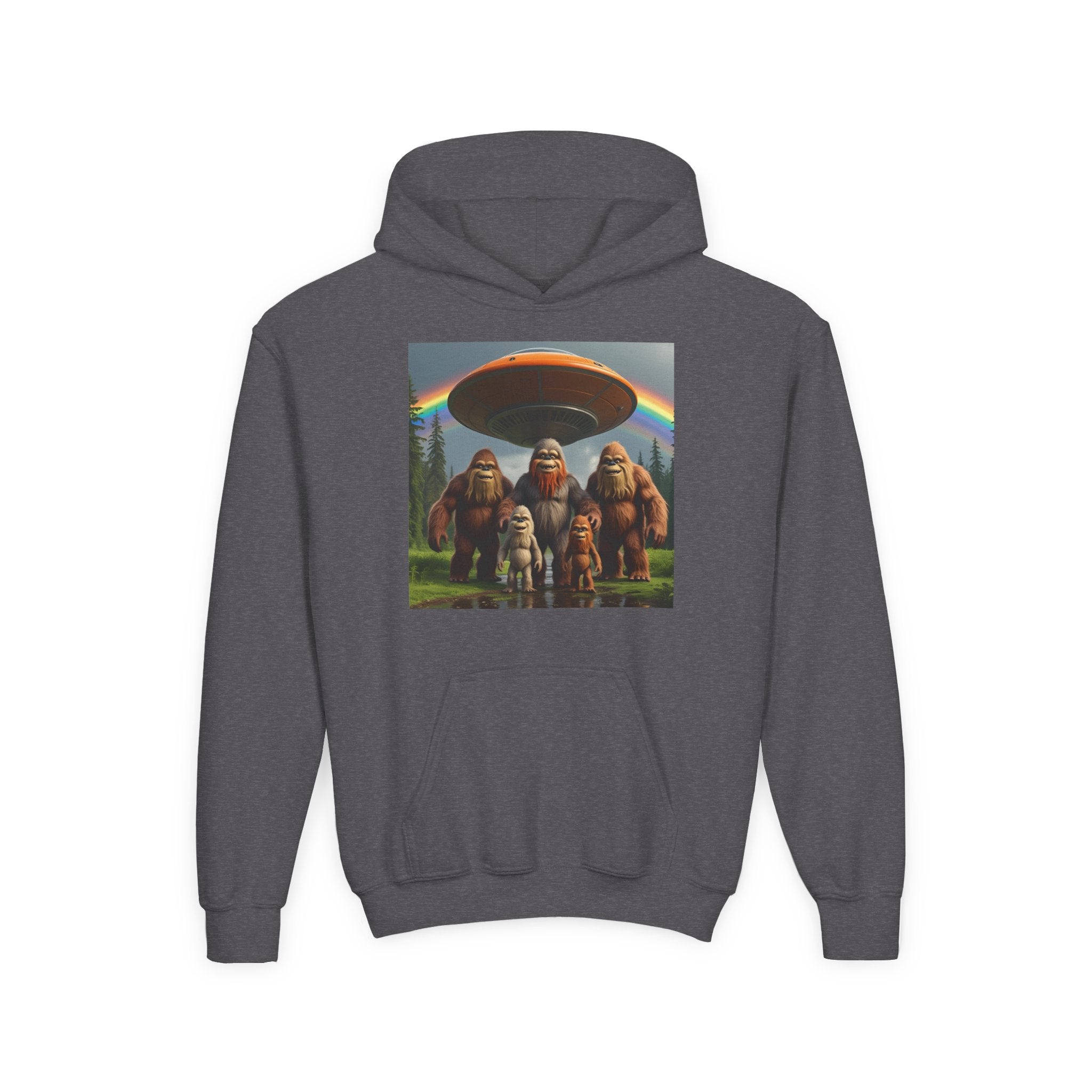 Youth Bigfoot Adventure Hoodie, Fun Sweatshirt, Kids Gift, Sasquatch Lover Apparel, Outdoor Adventure Clothing, Birthday Gift