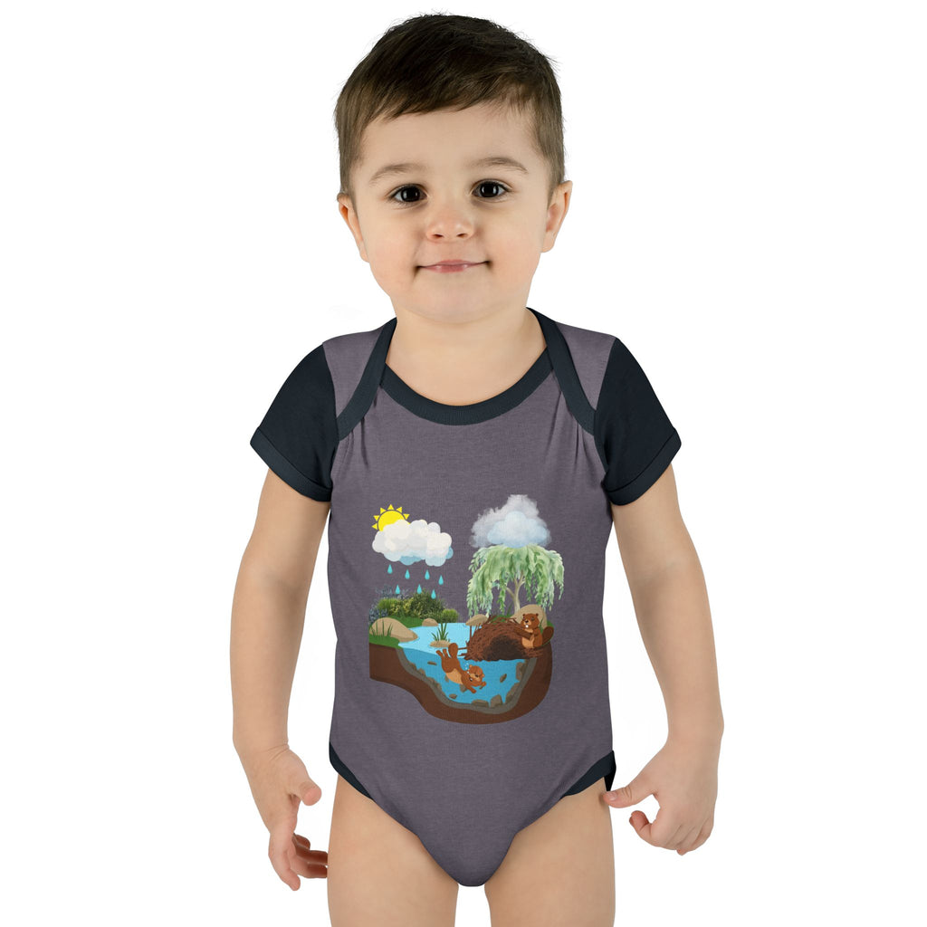 Woodland Pond Baby Bodysuit — Otter & Nature Infant Onesie