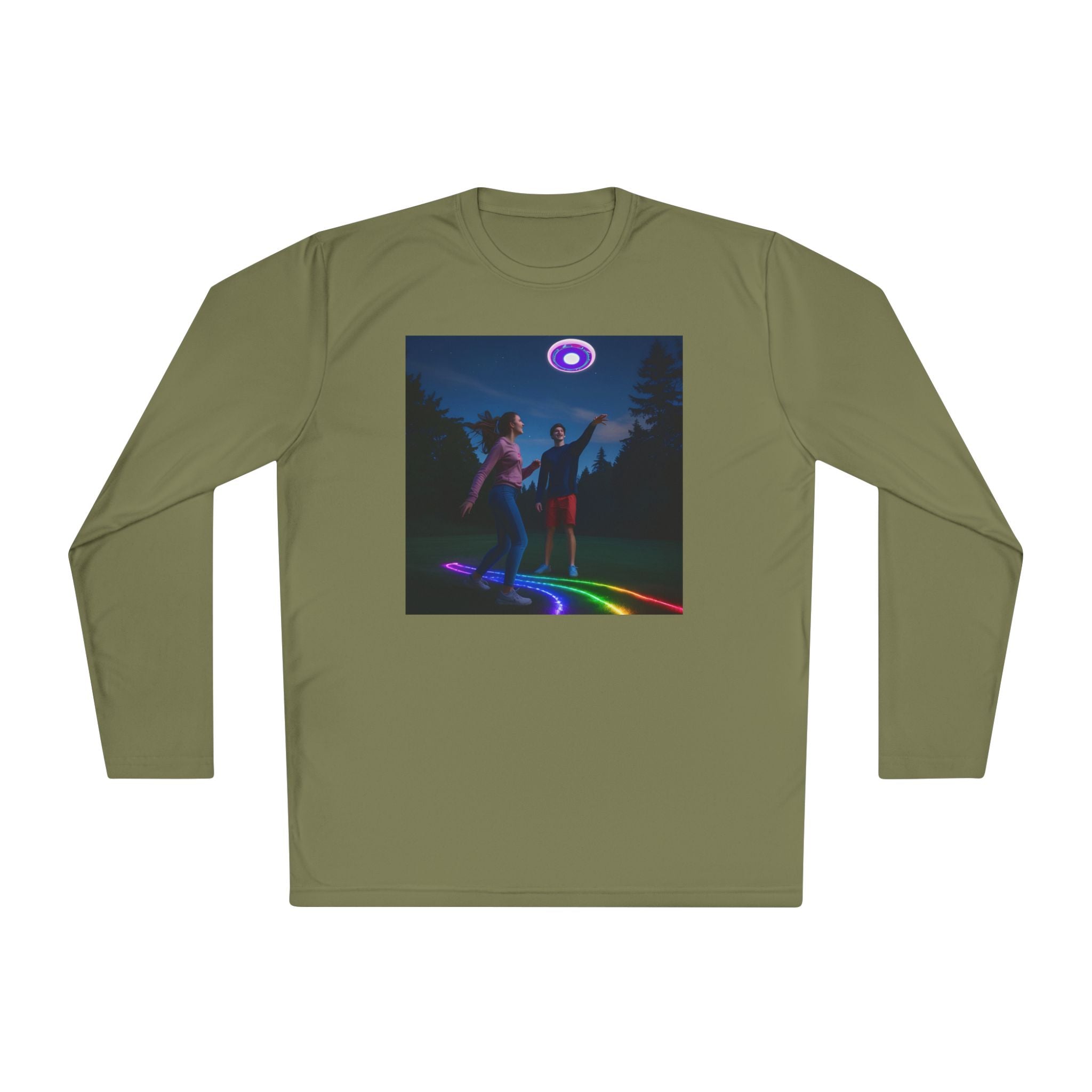 Rainbow Dance Unisex Long Sleeve Tee, Lightweight Shirt, Summer Fashion, Festival Wear, Gift for Music Lovers