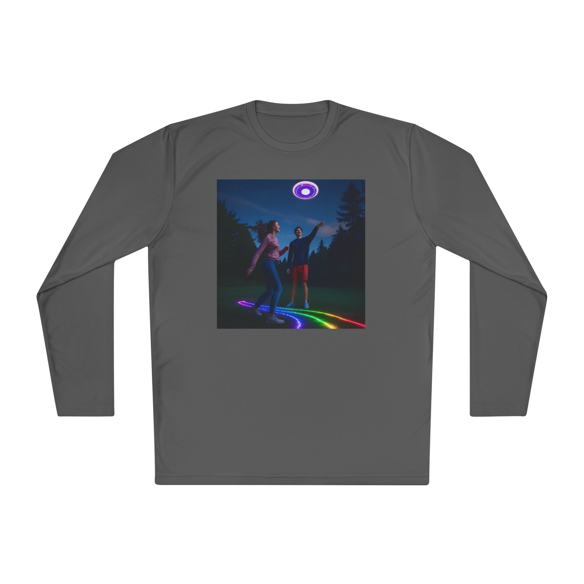 Rainbow Dance Unisex Long Sleeve Tee, Lightweight Shirt, Summer Fashion, Festival Wear, Gift for Music Lovers