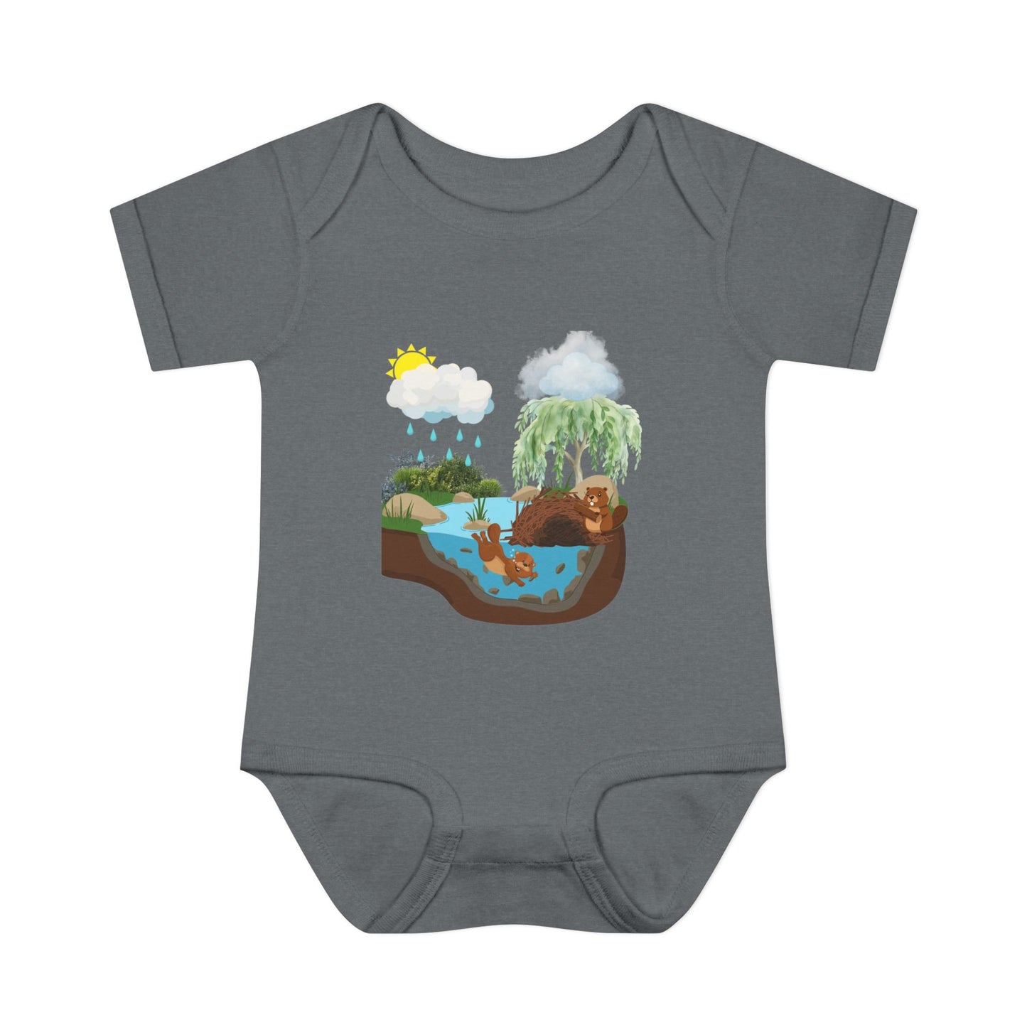 Woodland Pond Baby Bodysuit — Otter & Nature Infant Onesie
