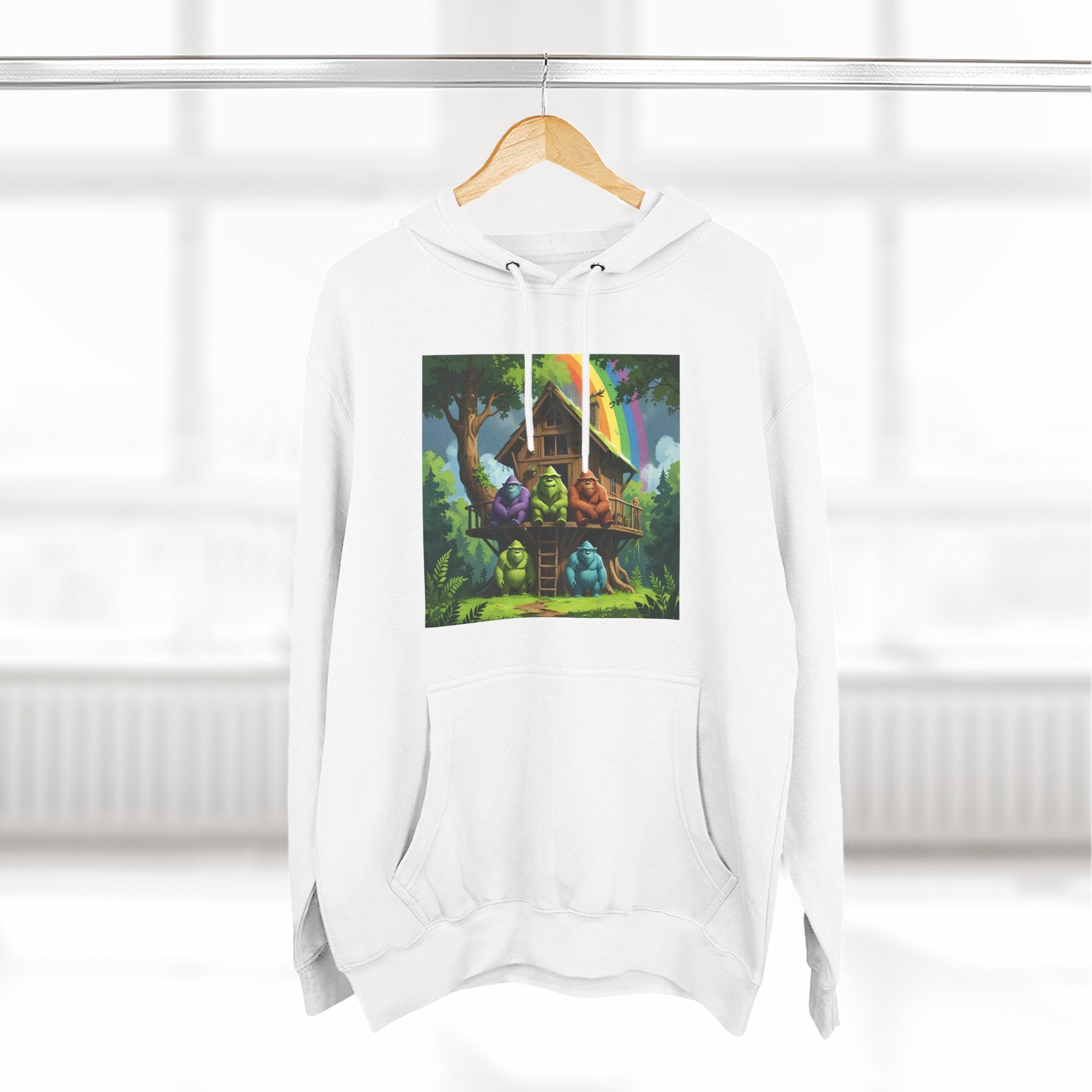 Cozy Treehouse Fantasy Hoodie — Whimsical Forest Cabin Design