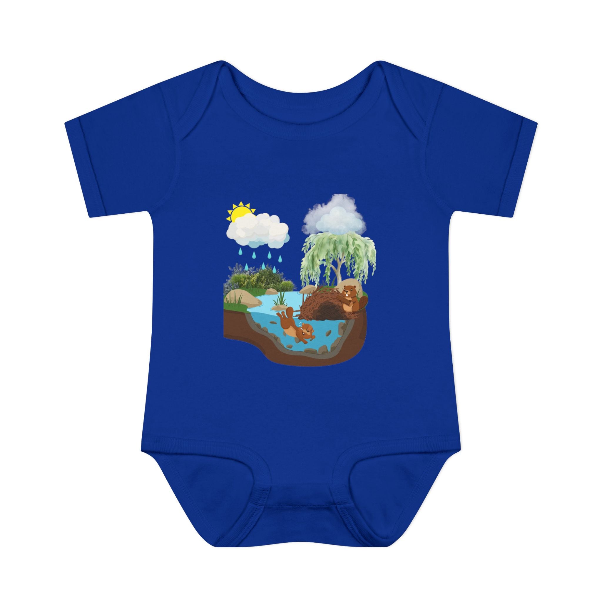 Woodland Pond Baby Bodysuit — Otter & Nature Infant Onesie