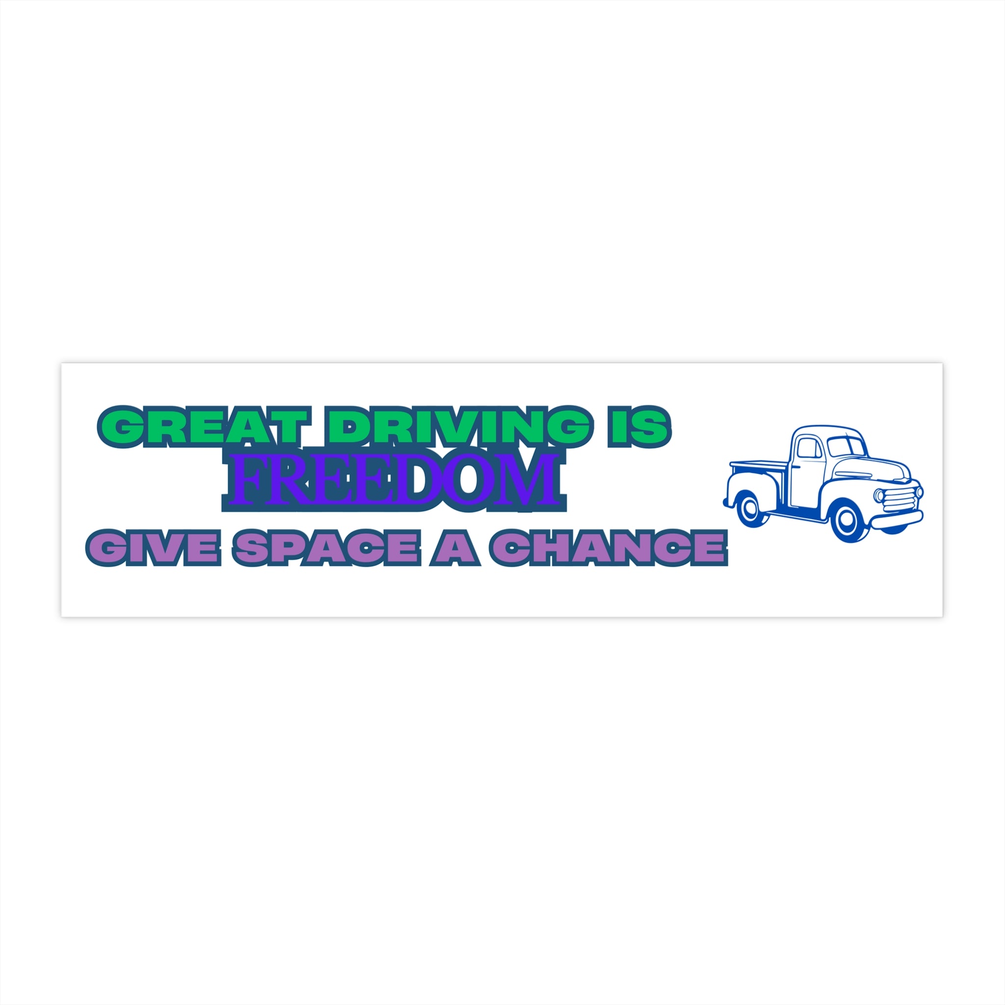 Freedom Bumper Sticker, Car Decal, Give Space a Chance, Truck Decor, Vehicle Art, Road Trip Accessories
