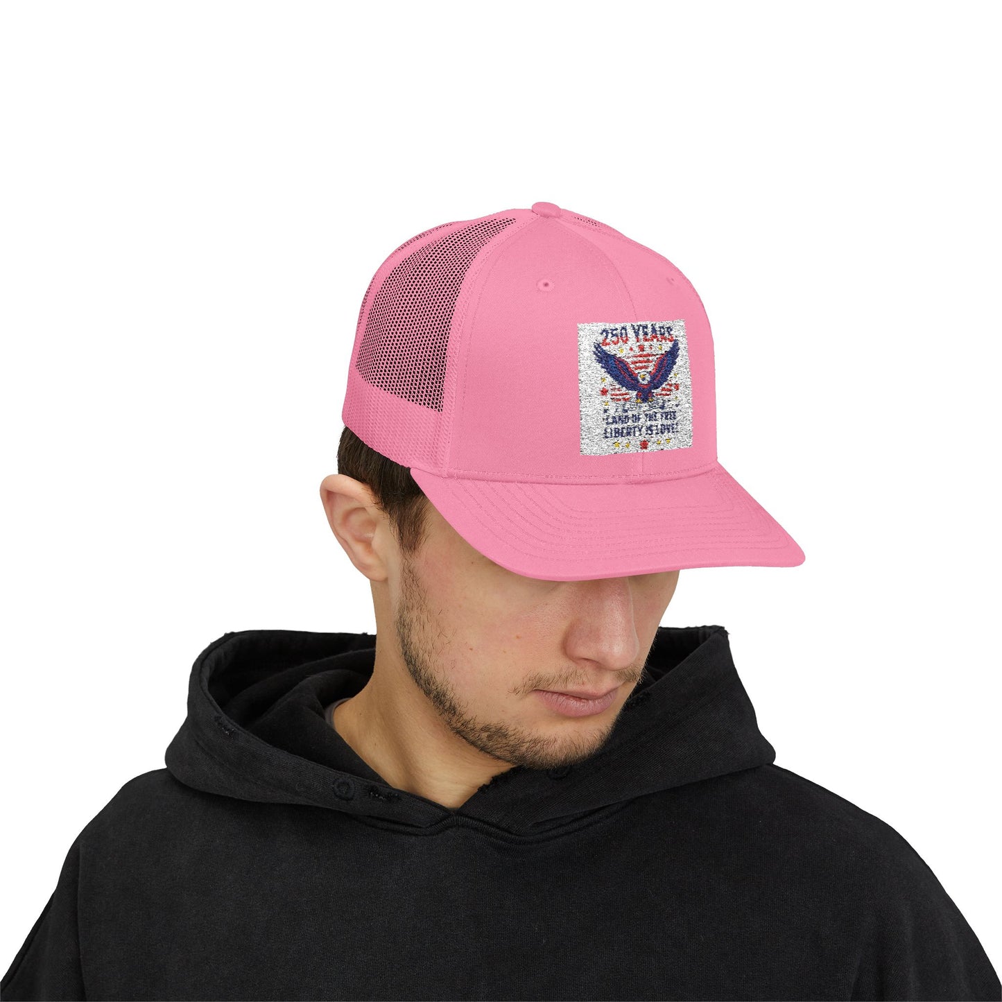 Patriotic Eagle Snapback Trucker Cap — USA Flag Graphic