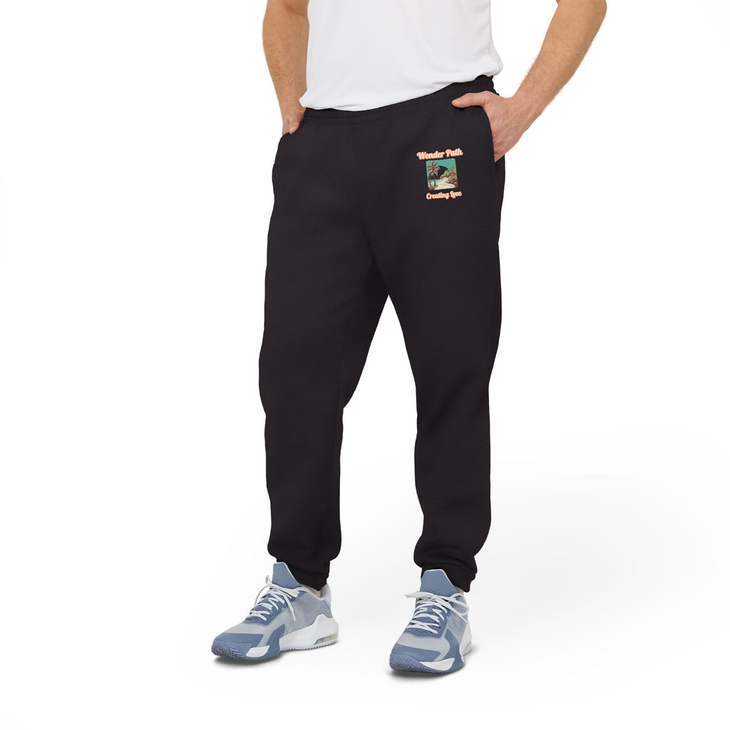 Fleece Joggers — Retro Surf Patch Graphic