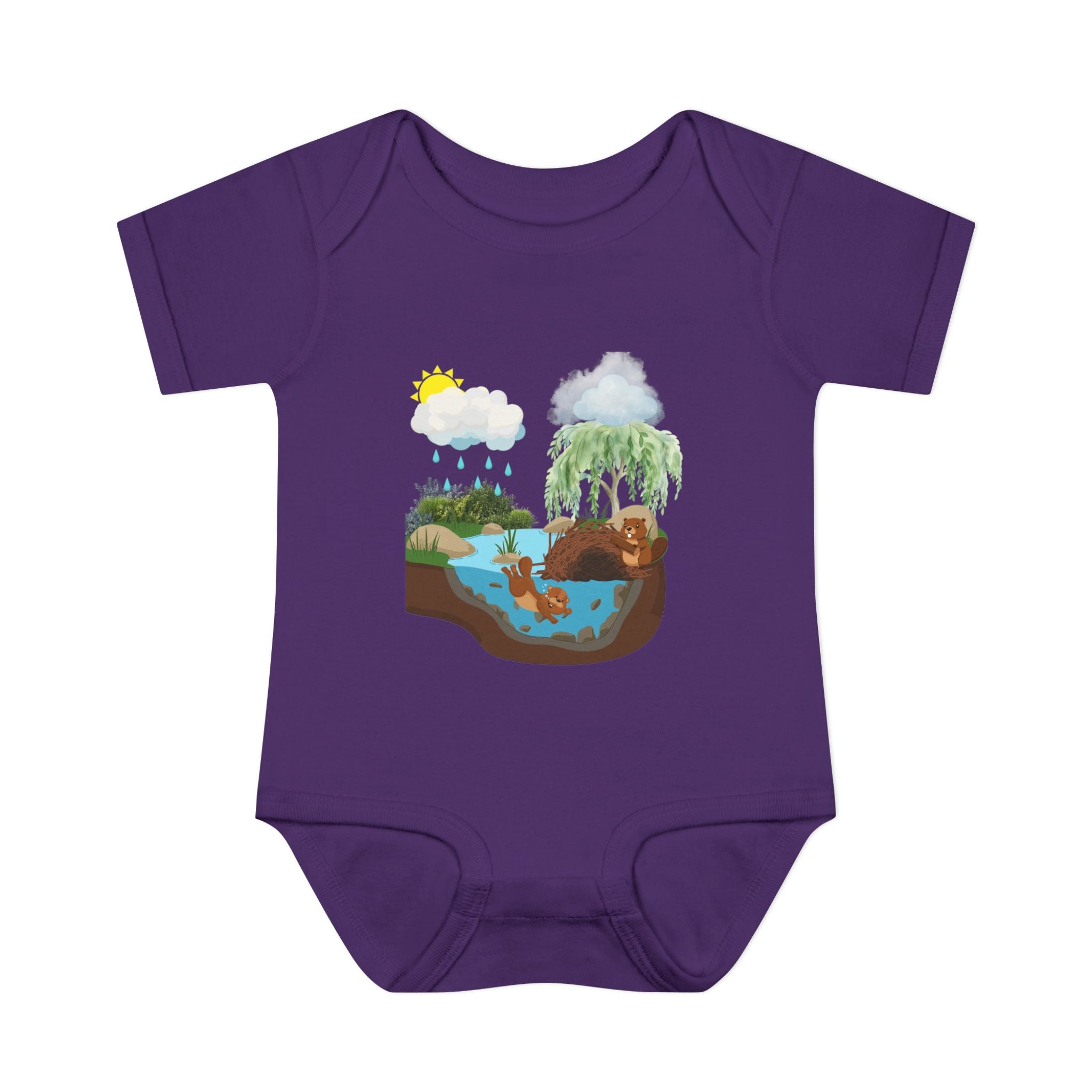 Woodland Pond Baby Bodysuit — Otter & Nature Infant Onesie