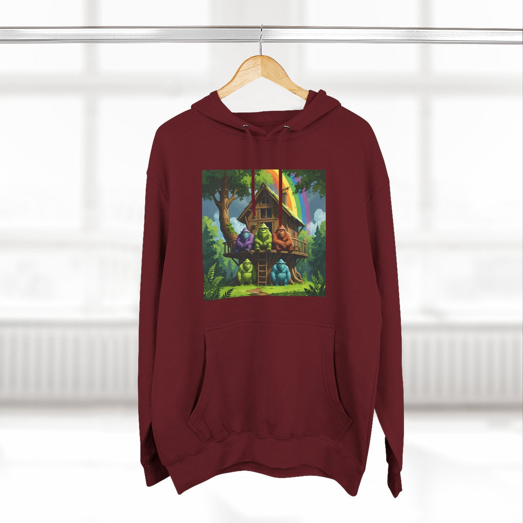 Cozy Treehouse Fantasy Hoodie — Whimsical Forest Cabin Design
