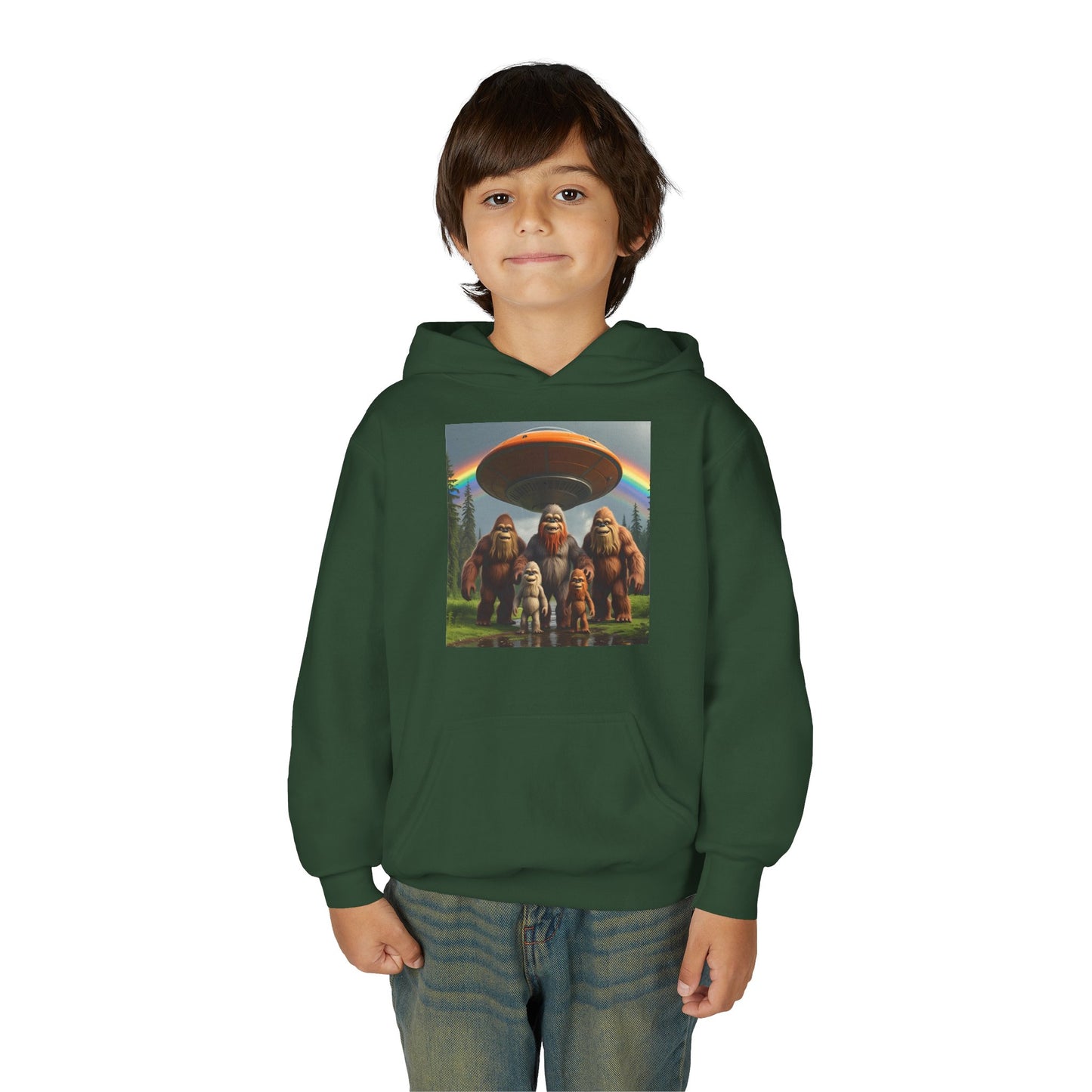 Youth Bigfoot Adventure Hoodie, Fun Sweatshirt, Kids Gift, Sasquatch Lover Apparel, Outdoor Adventure Clothing, Birthday Gift