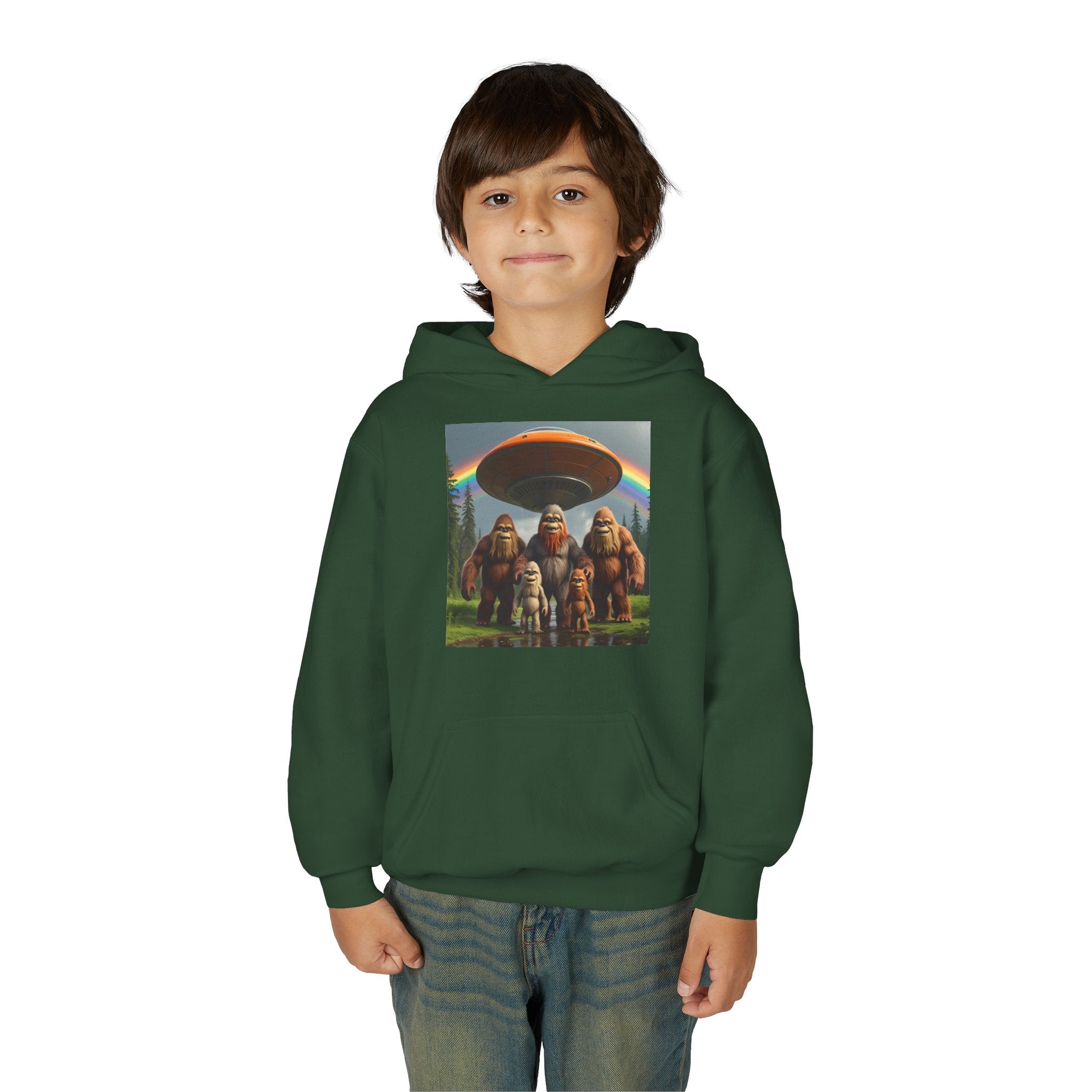 Youth Bigfoot Adventure Hoodie, Fun Sweatshirt, Kids Gift, Sasquatch Lover Apparel, Outdoor Adventure Clothing, Birthday Gift
