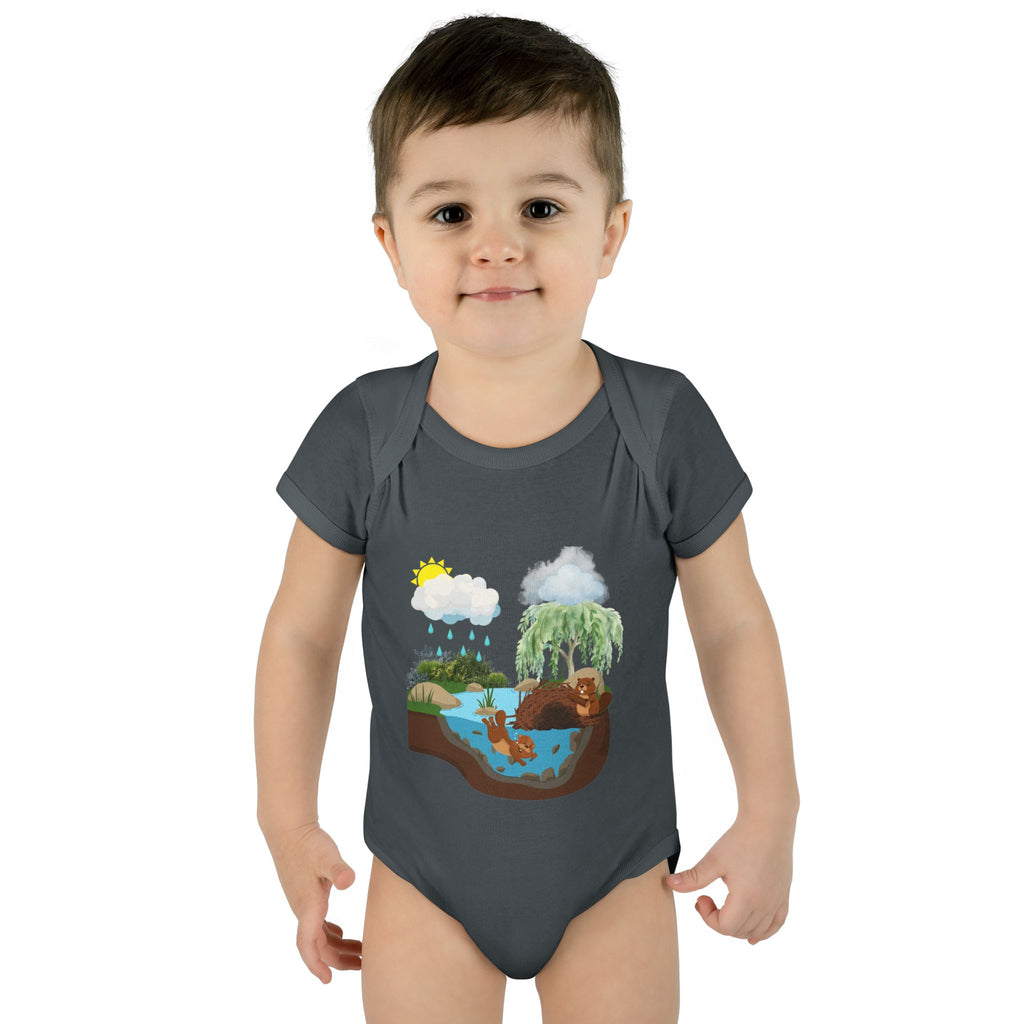 Woodland Pond Baby Bodysuit — Otter & Nature Infant Onesie