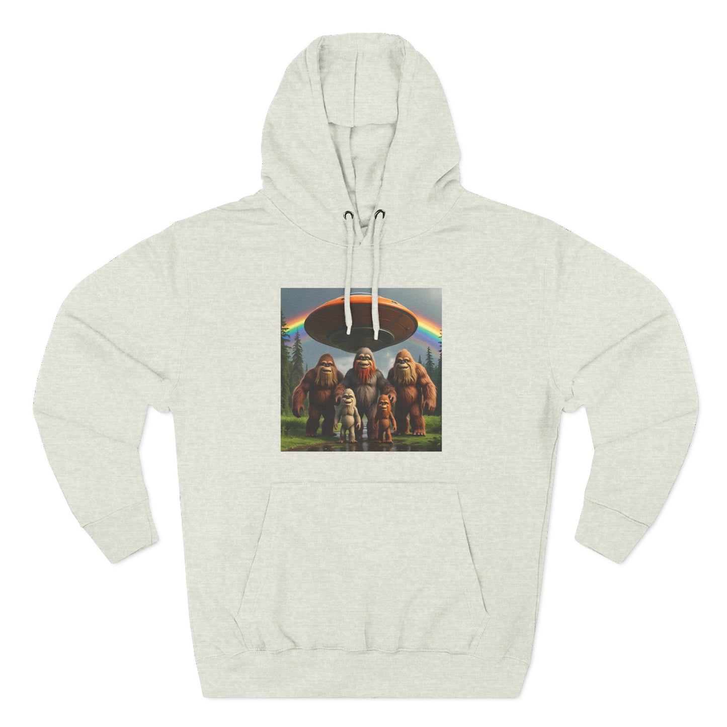 Sasquatch Family with spaceship