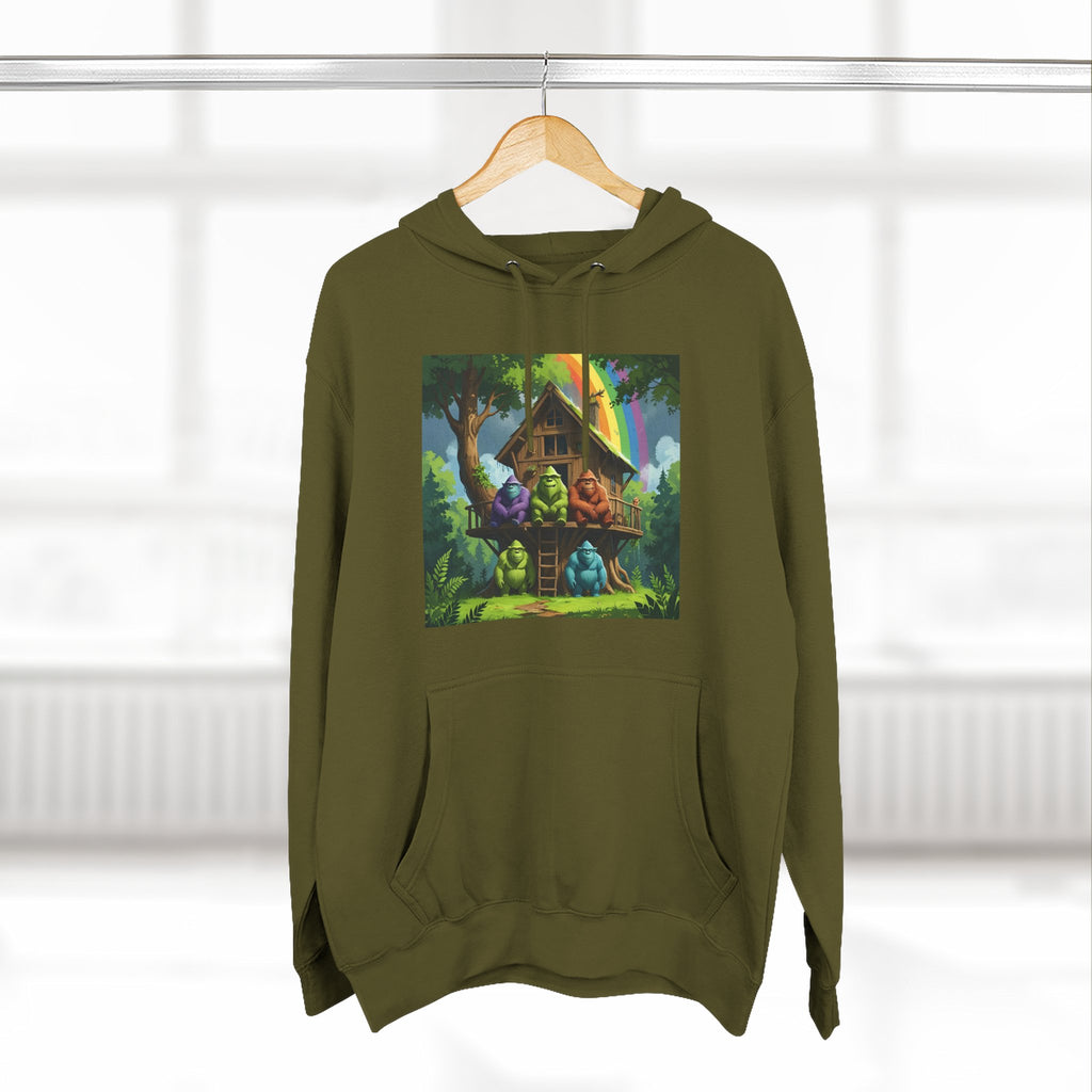 Cozy Treehouse Fantasy Hoodie — Whimsical Forest Cabin Design