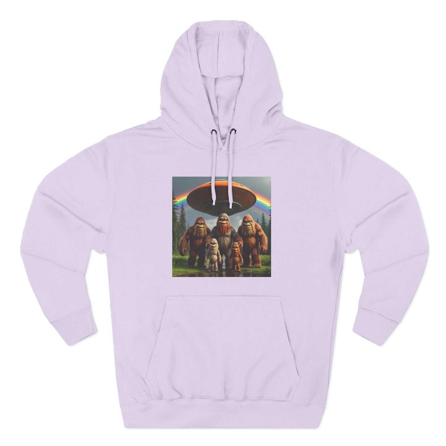 Sasquatch Family with spaceship