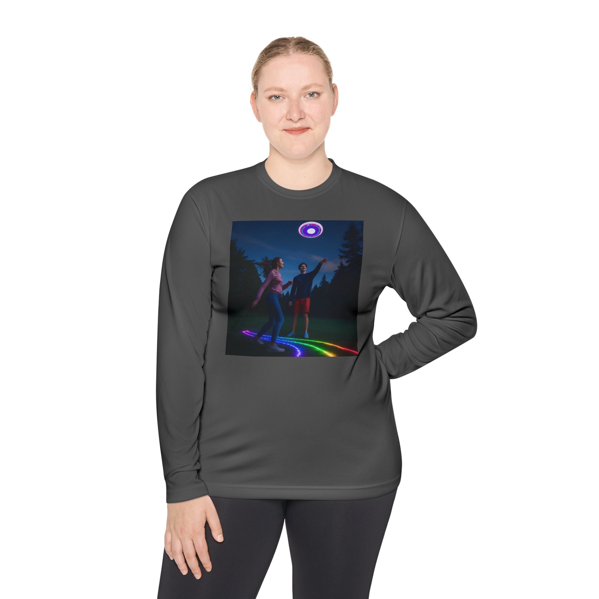 Rainbow Dance Unisex Long Sleeve Tee, Lightweight Shirt, Summer Fashion, Festival Wear, Gift for Music Lovers