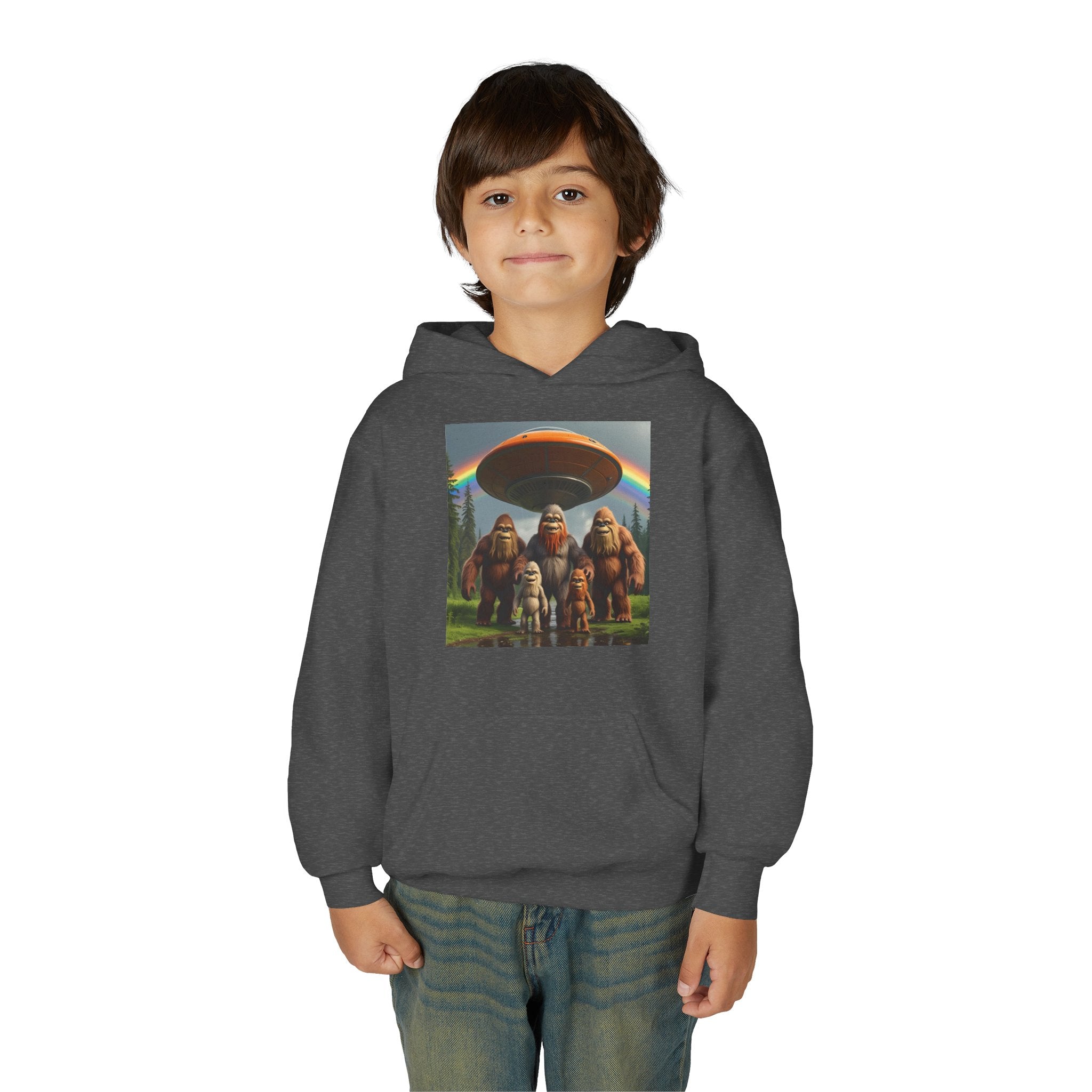 Youth Bigfoot Adventure Hoodie, Fun Sweatshirt, Kids Gift, Sasquatch Lover Apparel, Outdoor Adventure Clothing, Birthday Gift