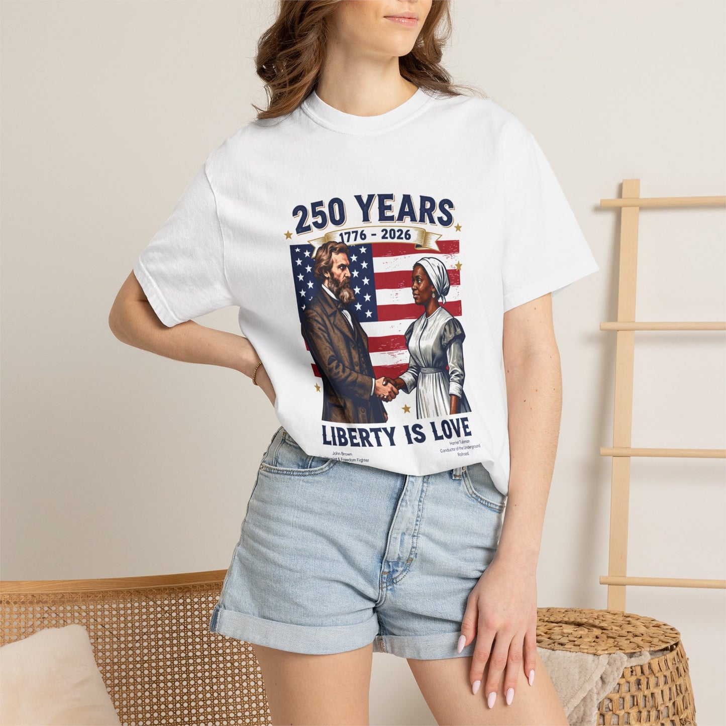 Liberty Is Love T-Shirt — 250 Years 1776–2026 Patriotic Anniversary Tee