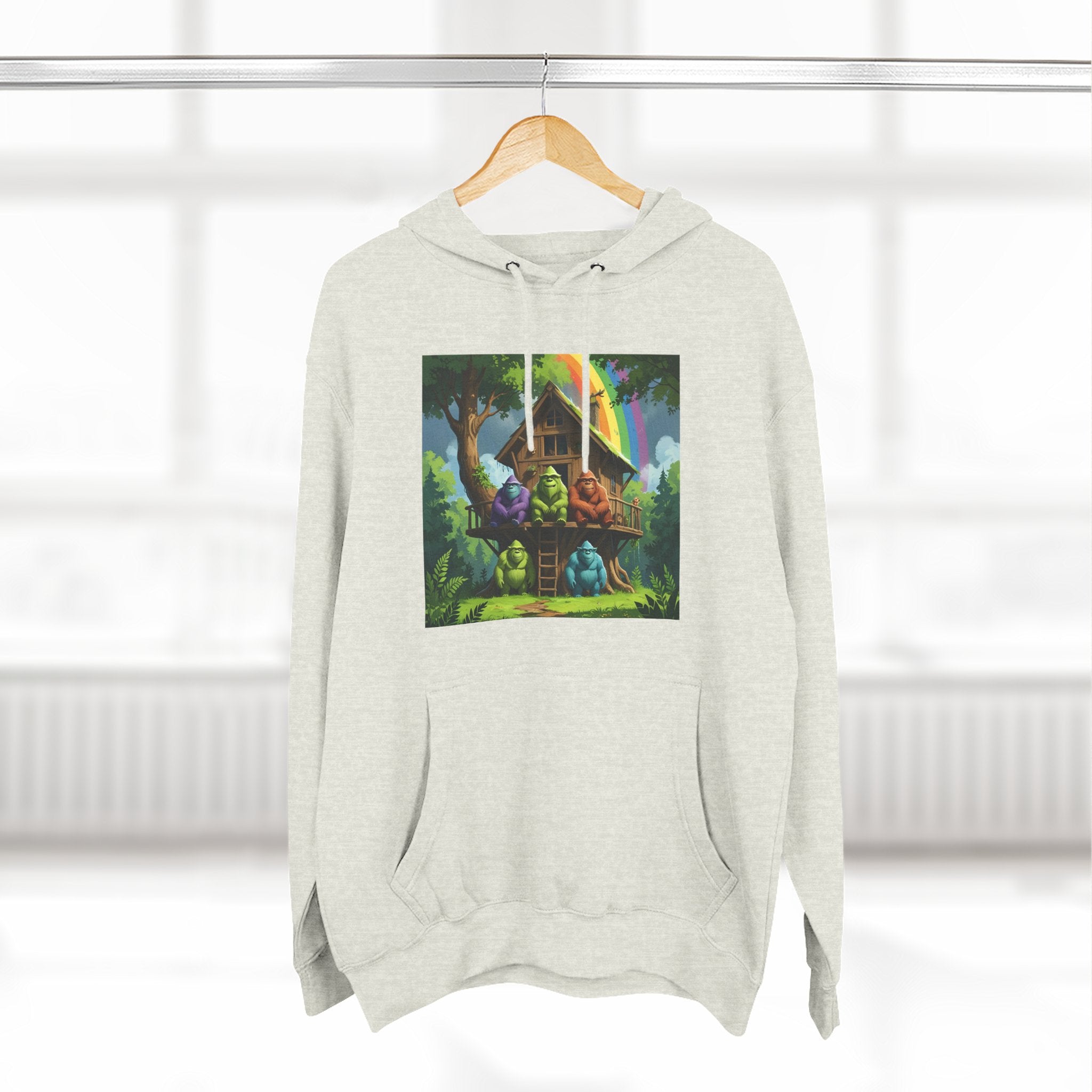 Cozy Treehouse Fantasy Hoodie — Whimsical Forest Cabin Design