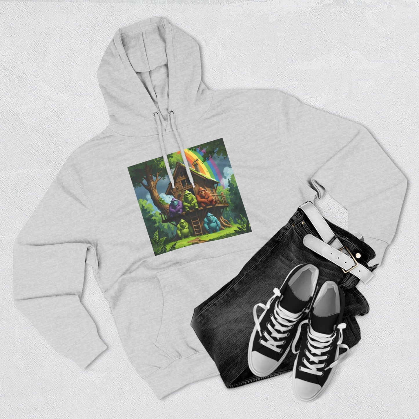 Cozy Treehouse Fantasy Hoodie — Whimsical Forest Cabin Design