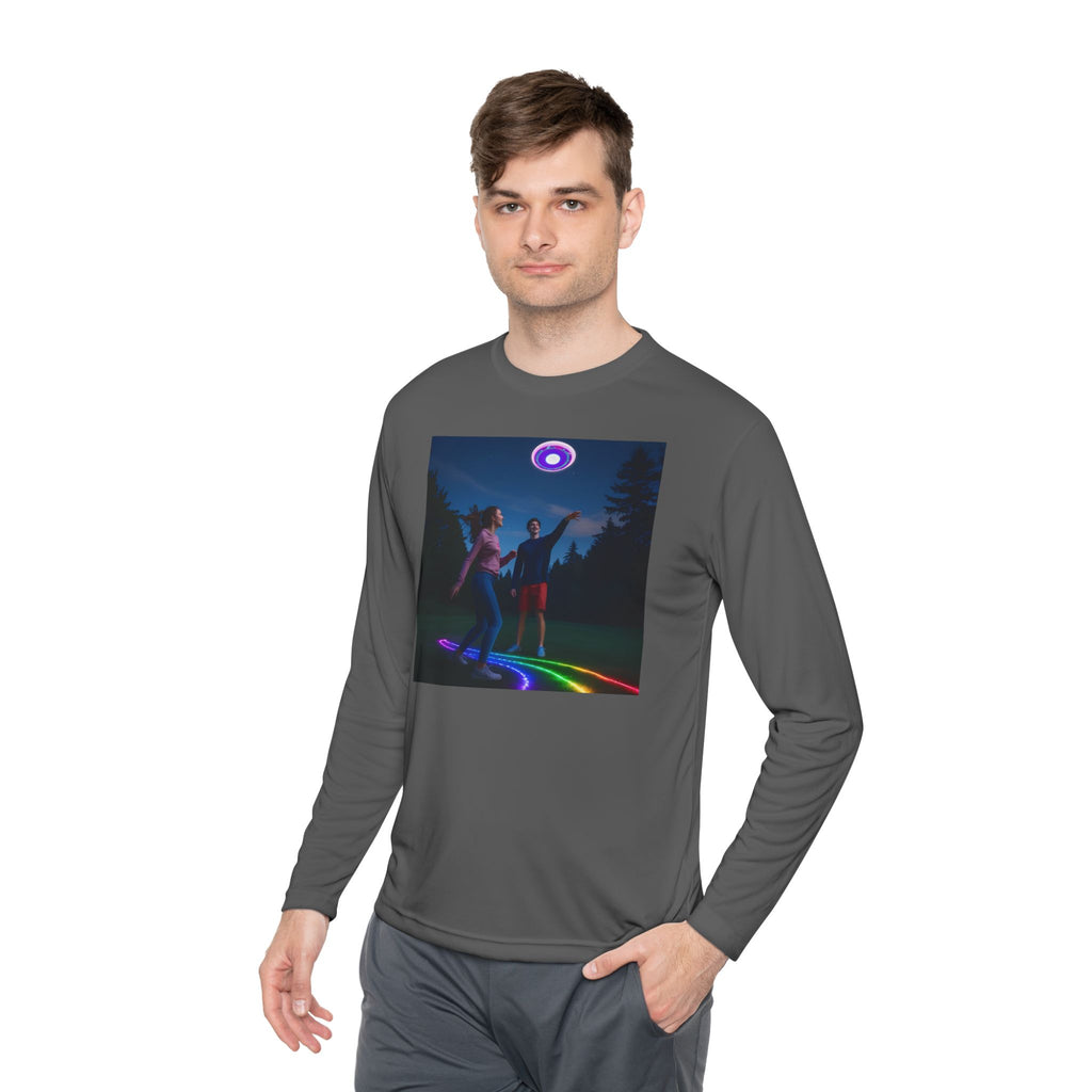 Rainbow Dance Unisex Long Sleeve Tee, Lightweight Shirt, Summer Fashion, Festival Wear, Gift for Music Lovers
