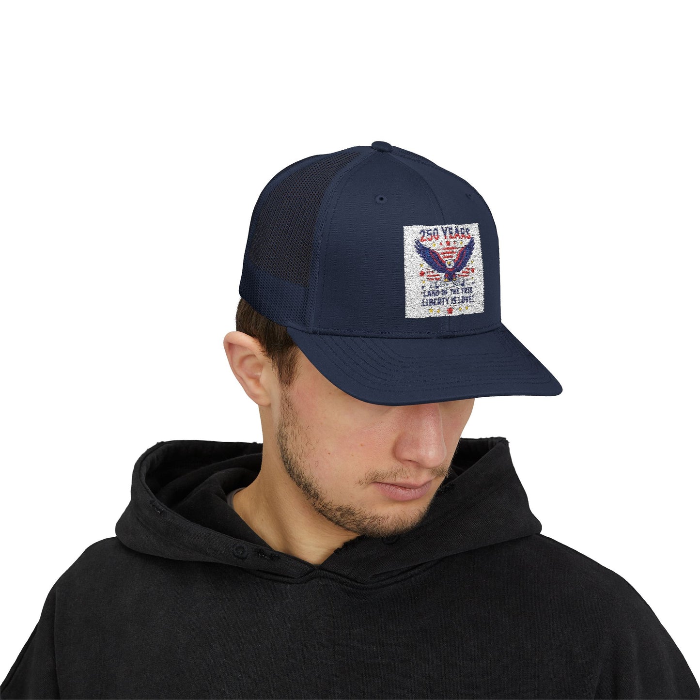 Patriotic Eagle Snapback Trucker Cap — USA Flag Graphic