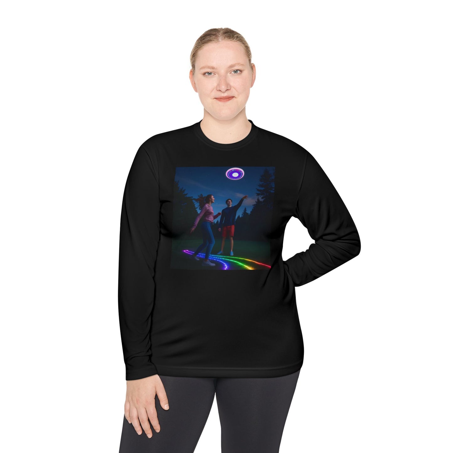 Rainbow Dance Unisex Long Sleeve Tee, Lightweight Shirt, Summer Fashion, Festival Wear, Gift for Music Lovers