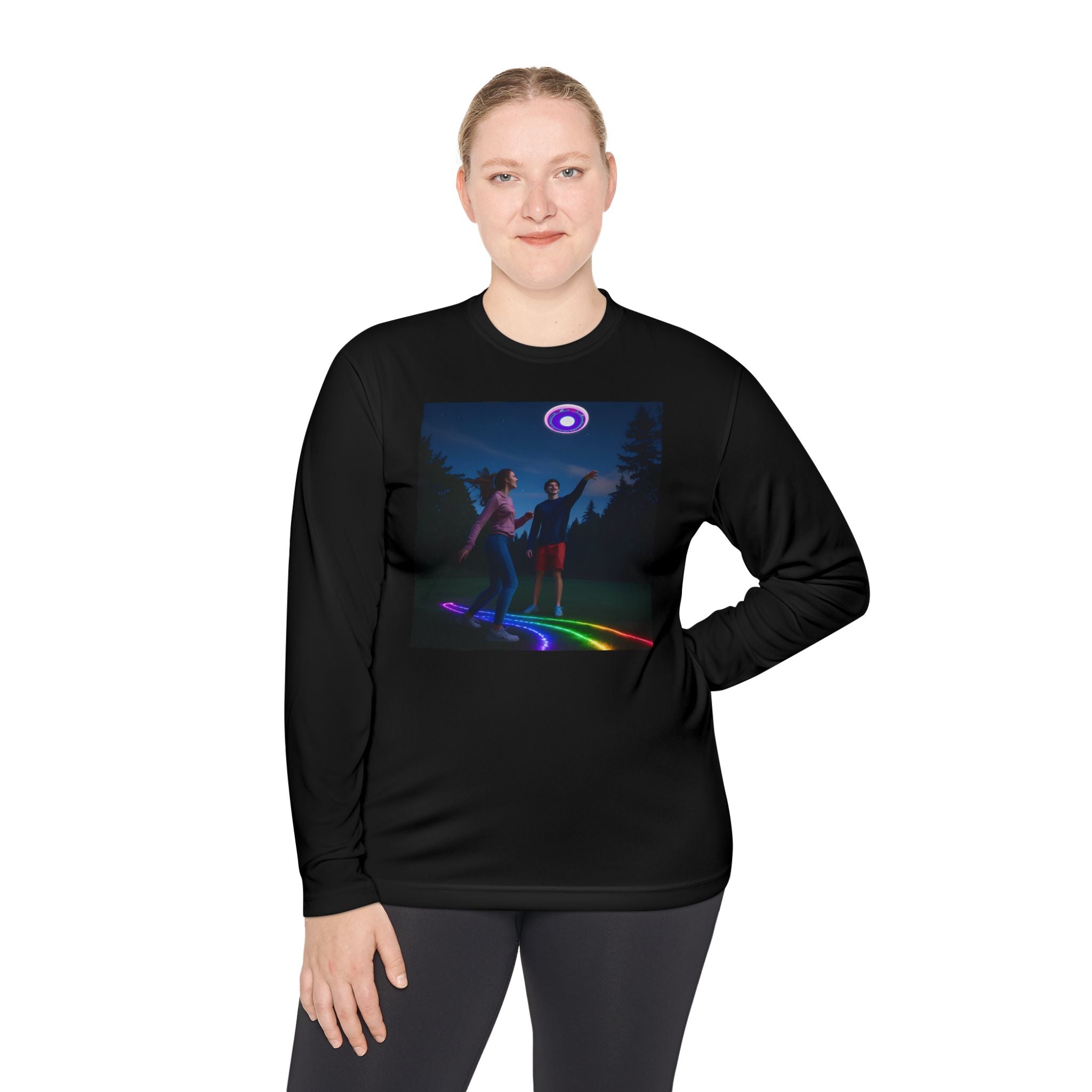 Rainbow Dance Unisex Long Sleeve Tee, Lightweight Shirt, Summer Fashion, Festival Wear, Gift for Music Lovers