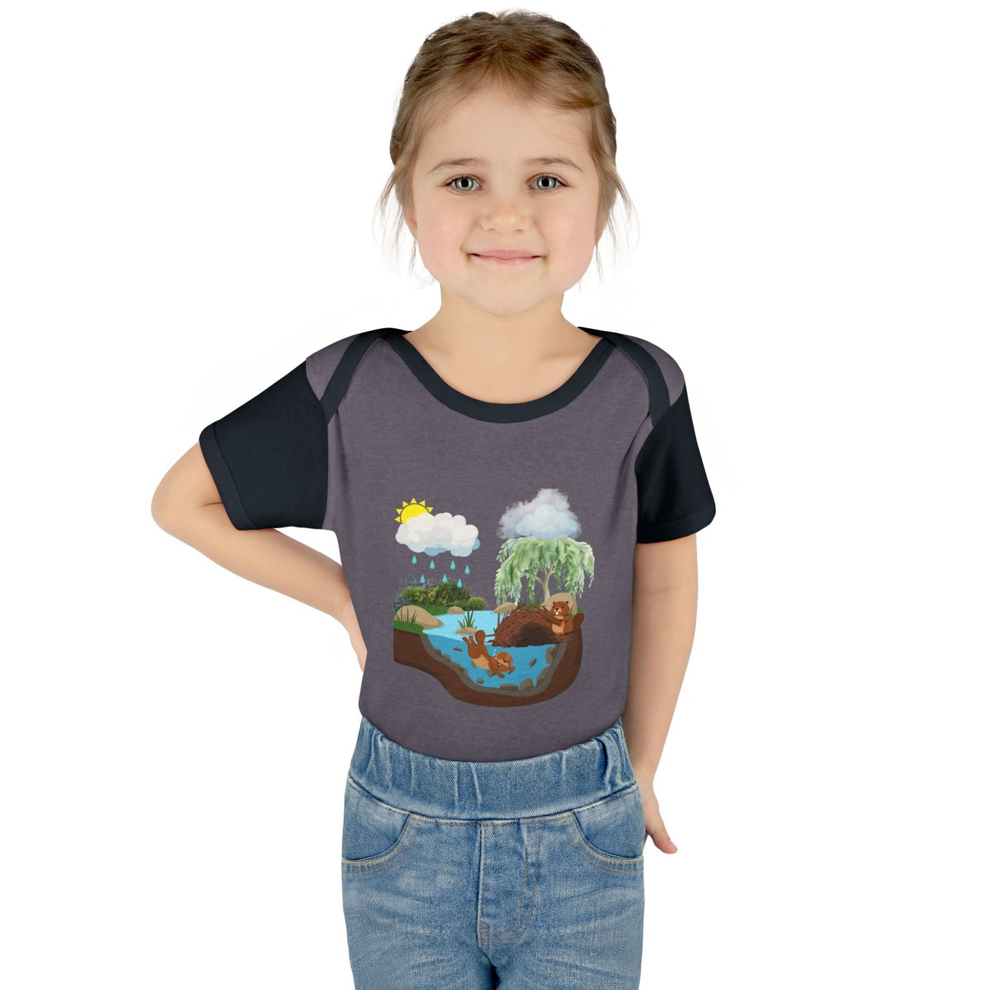 Woodland Pond Baby Bodysuit — Otter & Nature Infant Onesie