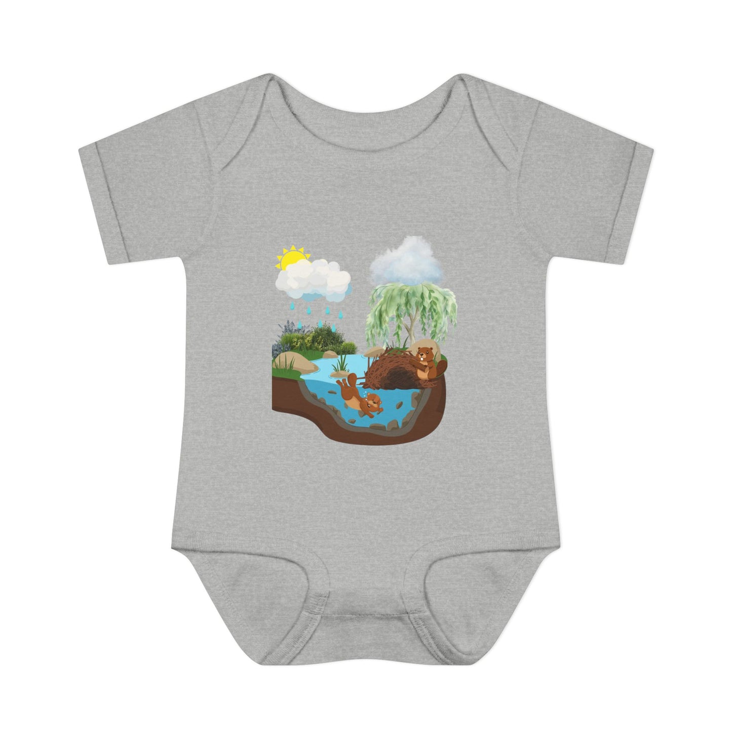 Woodland Pond Baby Bodysuit — Otter & Nature Infant Onesie
