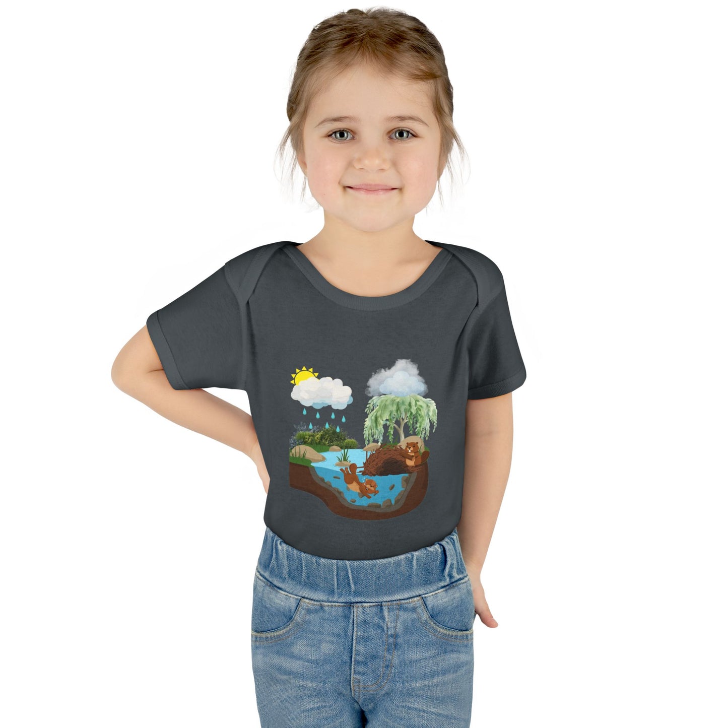 Woodland Pond Baby Bodysuit — Otter & Nature Infant Onesie