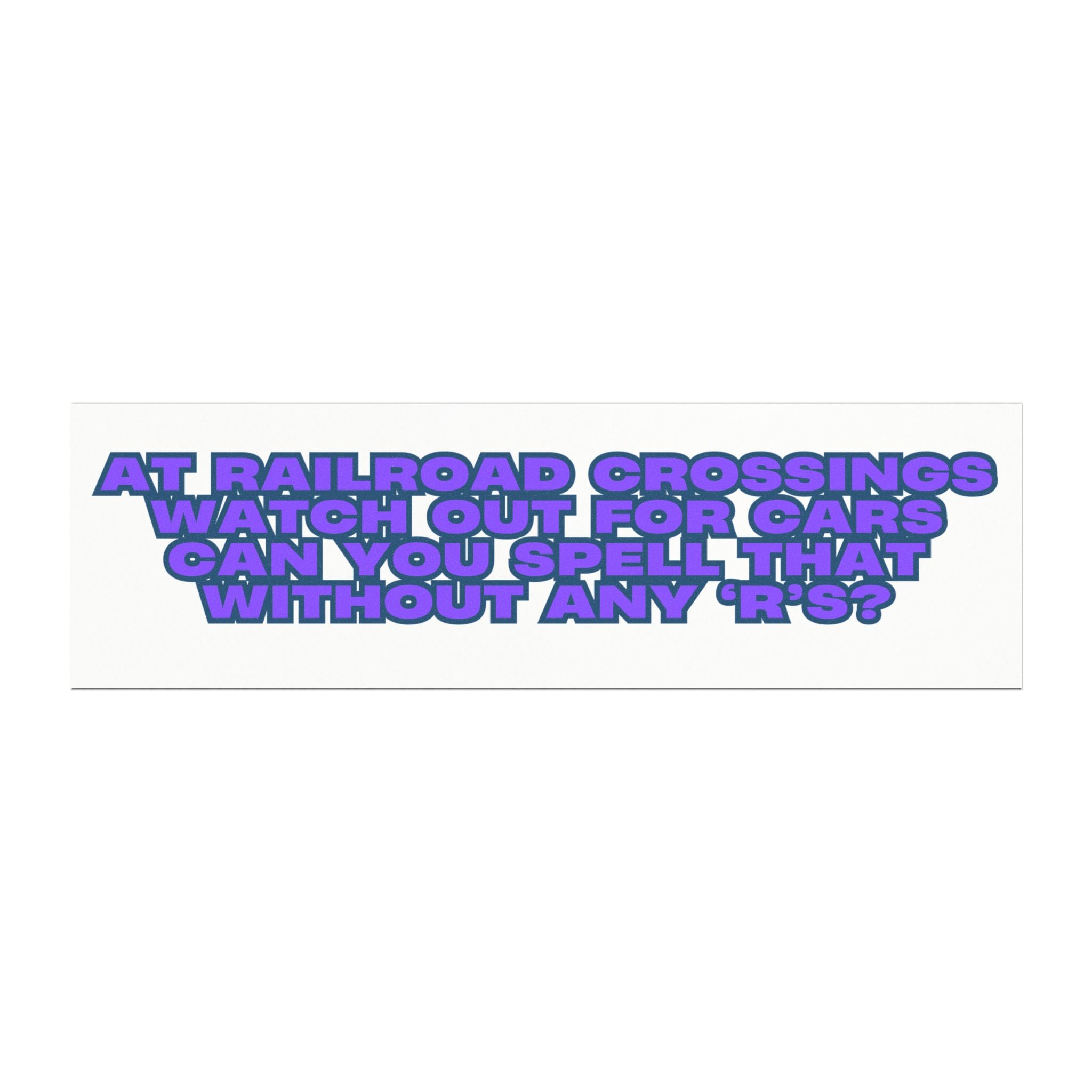 Railroad Crossing Car Magnet, Funny Car Decal, Cool Vehicle Accessories, Unique Gift for Drivers, Car Culture Decor