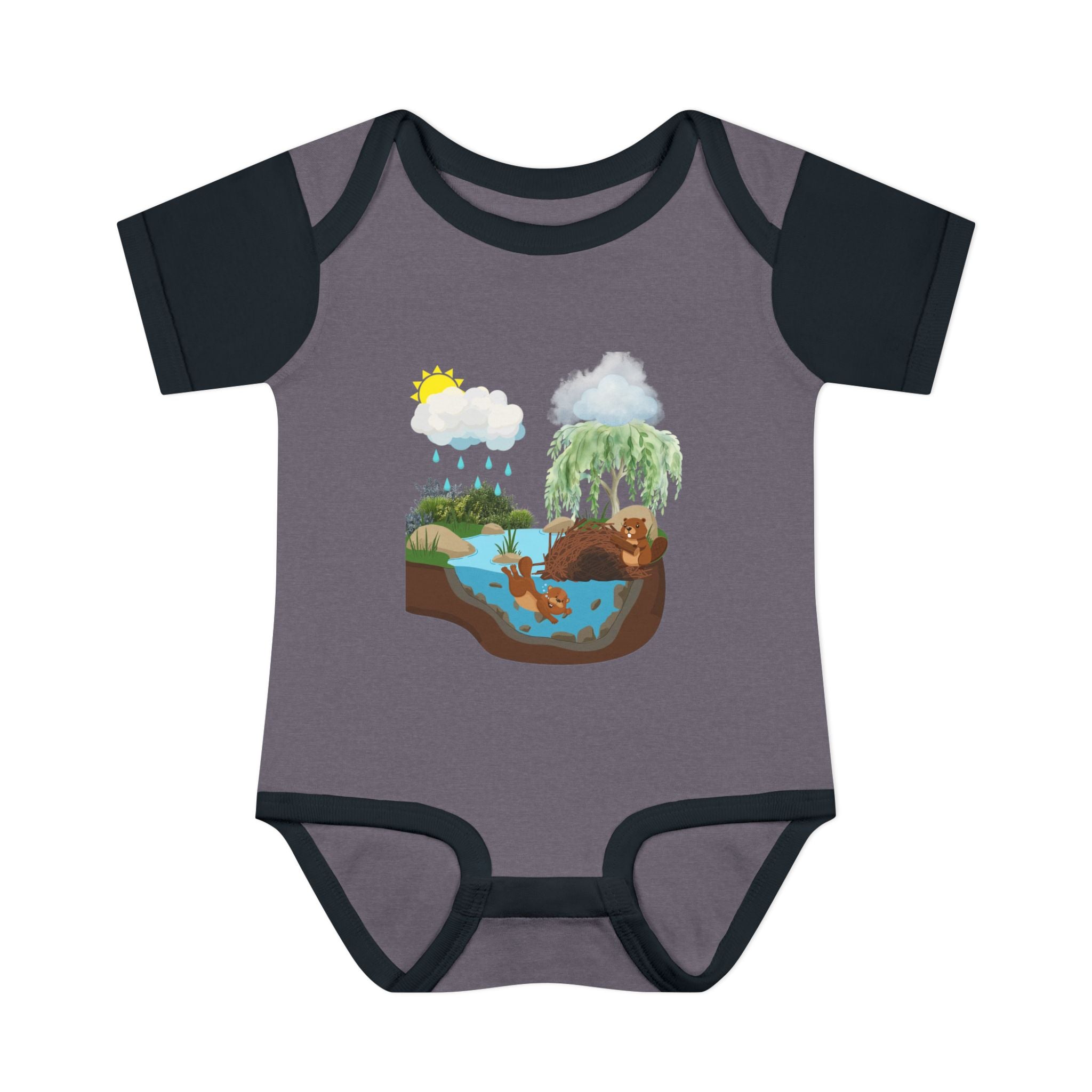 Woodland Pond Baby Bodysuit — Otter & Nature Infant Onesie