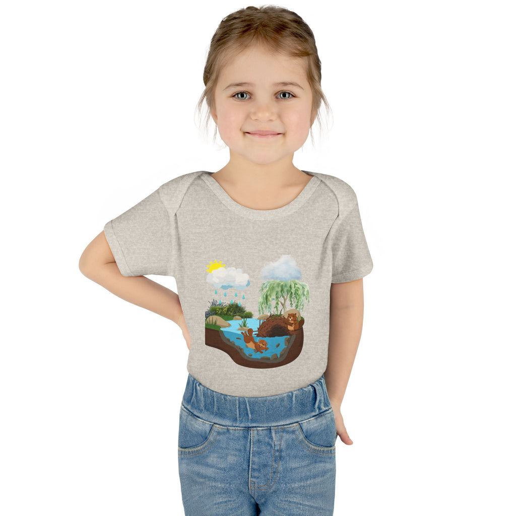 Woodland Pond Baby Bodysuit — Otter & Nature Infant Onesie