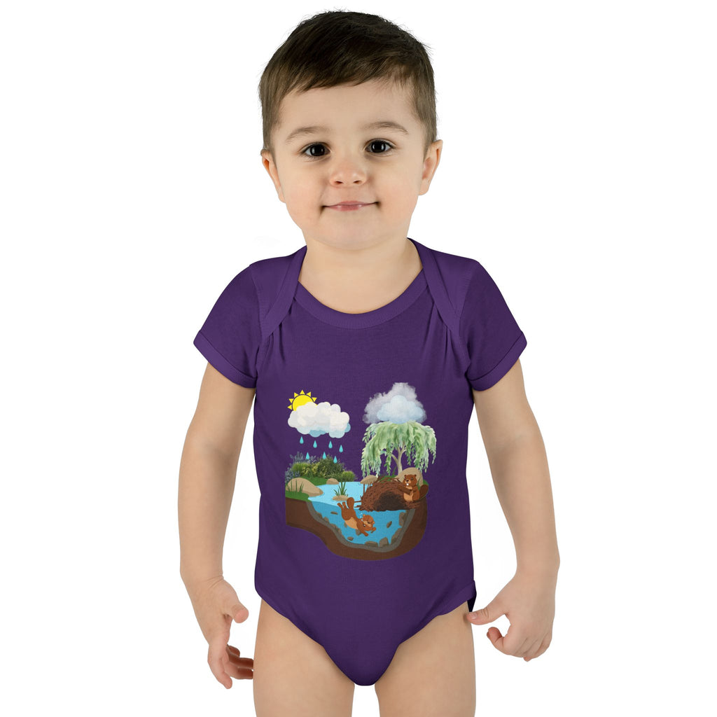 Woodland Pond Baby Bodysuit — Otter & Nature Infant Onesie