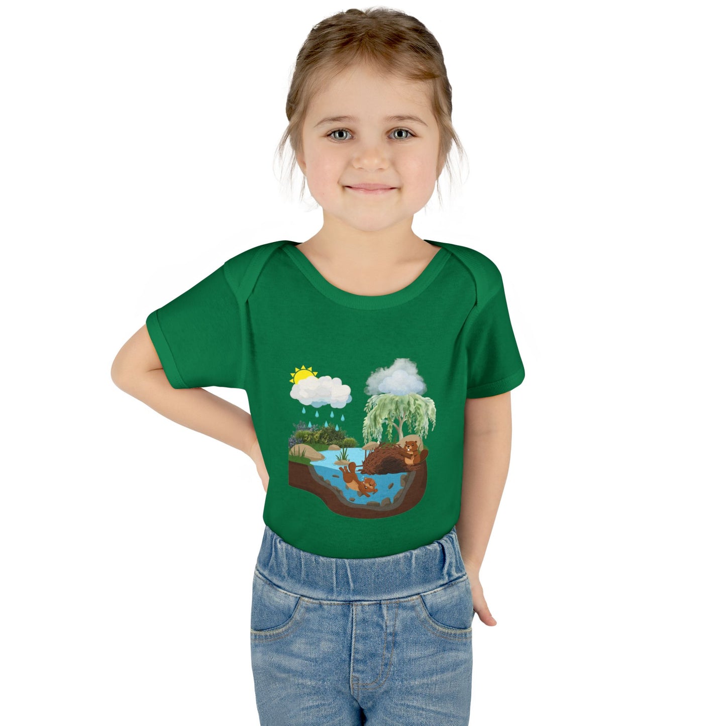 Woodland Pond Baby Bodysuit — Otter & Nature Infant Onesie