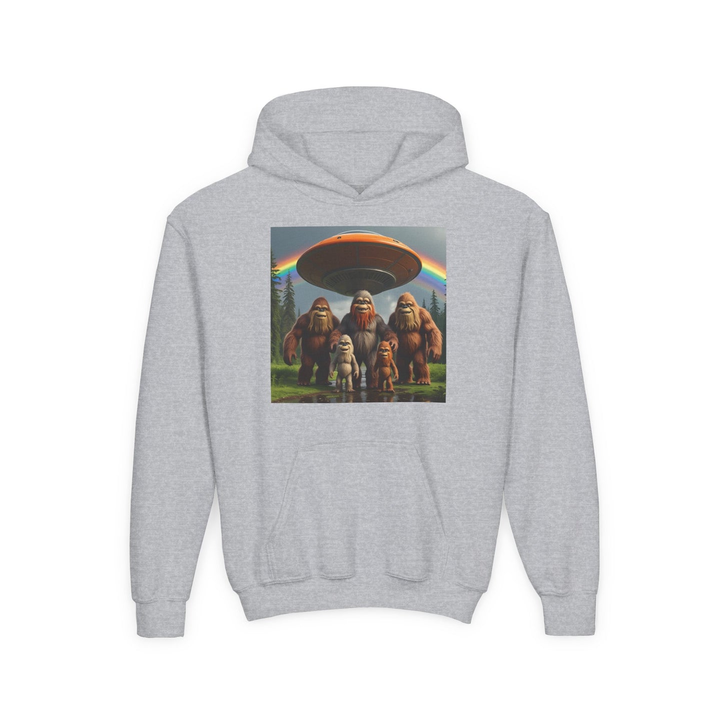 Youth Bigfoot Adventure Hoodie, Fun Sweatshirt, Kids Gift, Sasquatch Lover Apparel, Outdoor Adventure Clothing, Birthday Gift