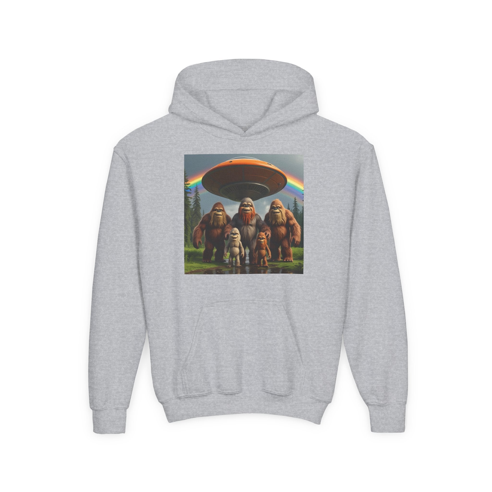 Youth Bigfoot Adventure Hoodie, Fun Sweatshirt, Kids Gift, Sasquatch Lover Apparel, Outdoor Adventure Clothing, Birthday Gift