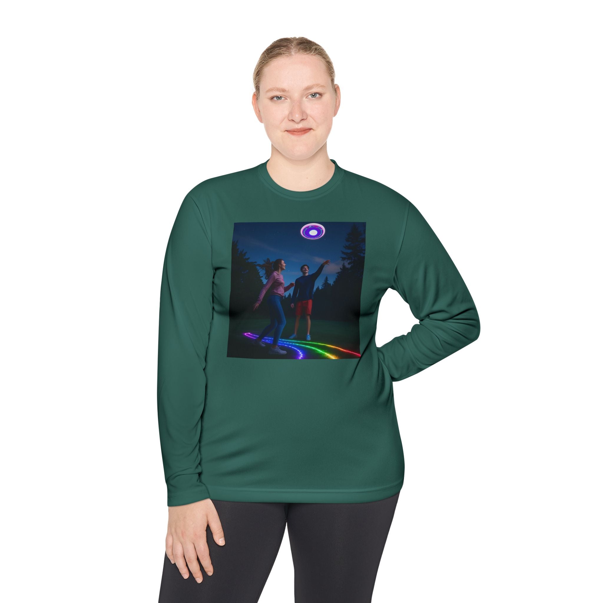 Rainbow Dance Unisex Long Sleeve Tee, Lightweight Shirt, Summer Fashion, Festival Wear, Gift for Music Lovers