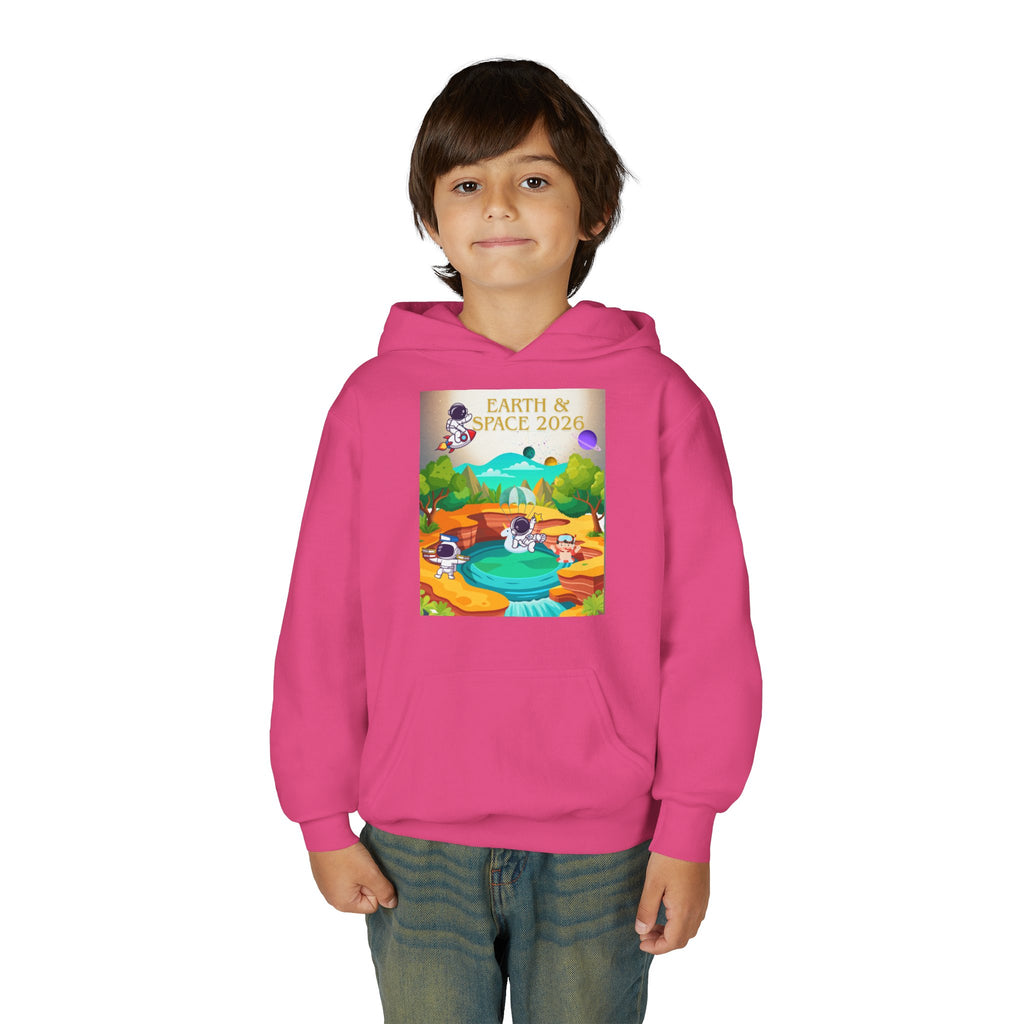 Earth & Space 2026 Youth Hoodie — Cute Space Explorer Kids Sweatshirt