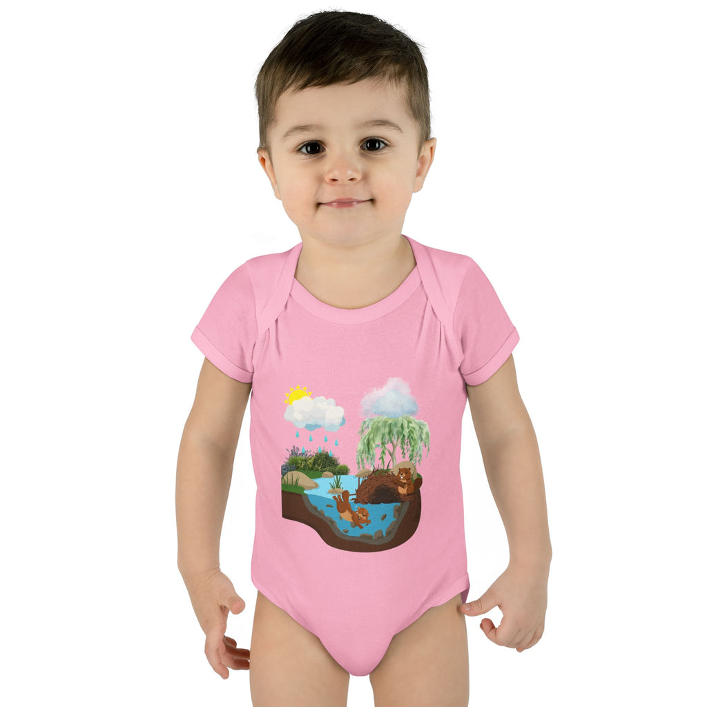 Woodland Pond Baby Bodysuit — Otter & Nature Infant Onesie