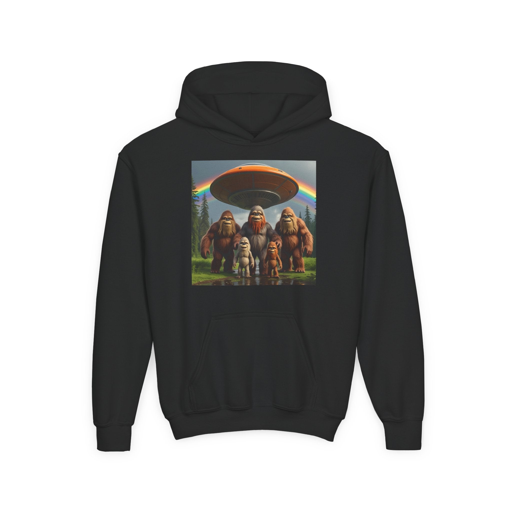 Youth Bigfoot Adventure Hoodie, Fun Sweatshirt, Kids Gift, Sasquatch Lover Apparel, Outdoor Adventure Clothing, Birthday Gift