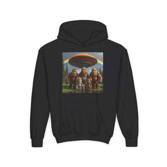 Youth Bigfoot Adventure Hoodie, Fun Sweatshirt, Kids Gift, Sasquatch Lover Apparel, Outdoor Adventure Clothing, Birthday Gift